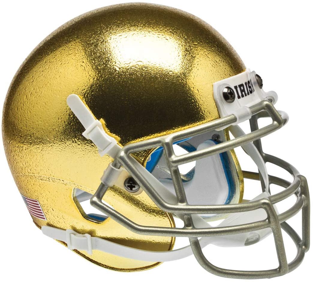 Authentic Notre Dame Schutt XP Gold Textured Mini Football Helmet - Perfect for Collectors, Sports Fans, and Home Decor