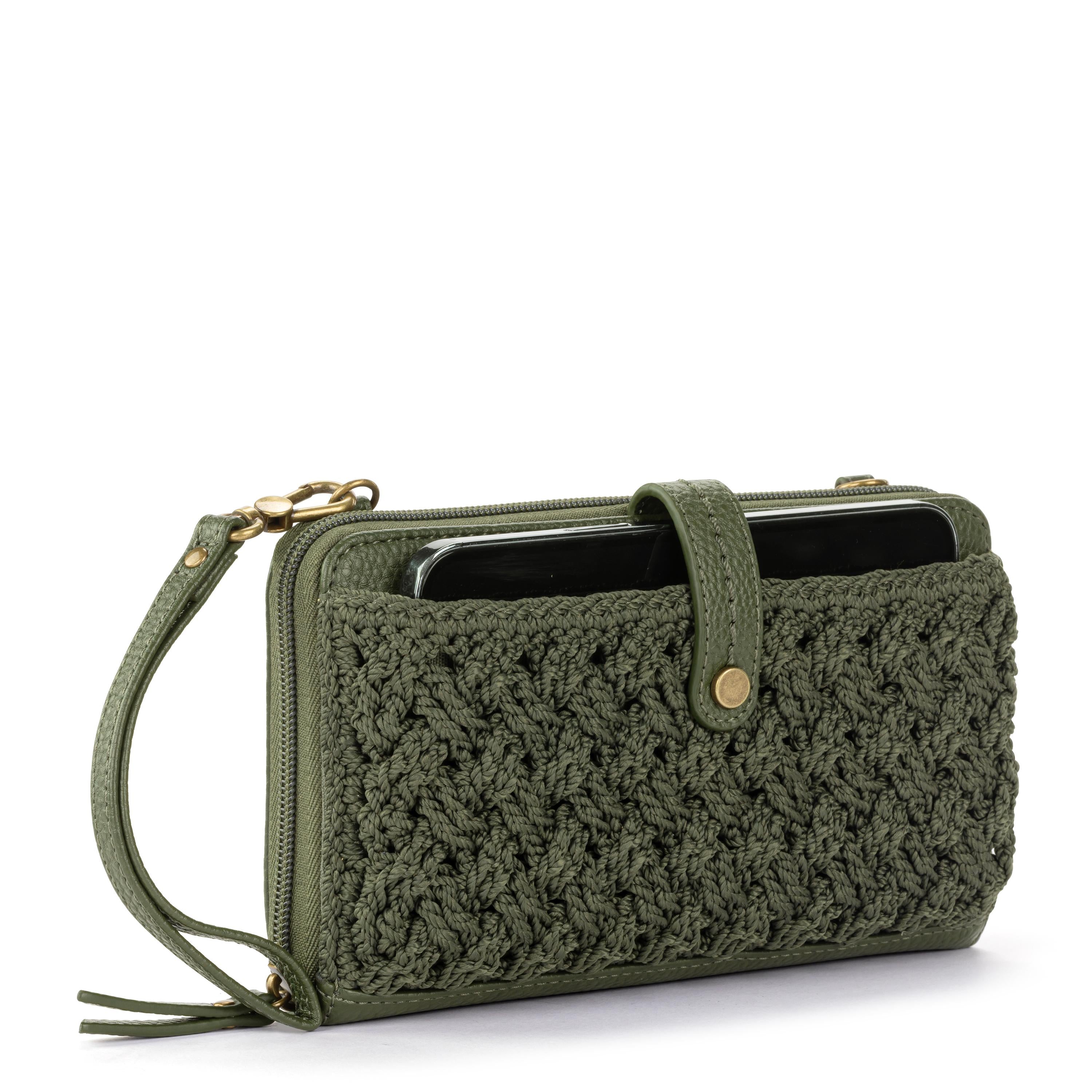 Handmade Iris Smartphone Wallet - Crochet Moss Cozy Weave Case for iPhone & Android - Perfect for Everyday Use, Travel & Gifts