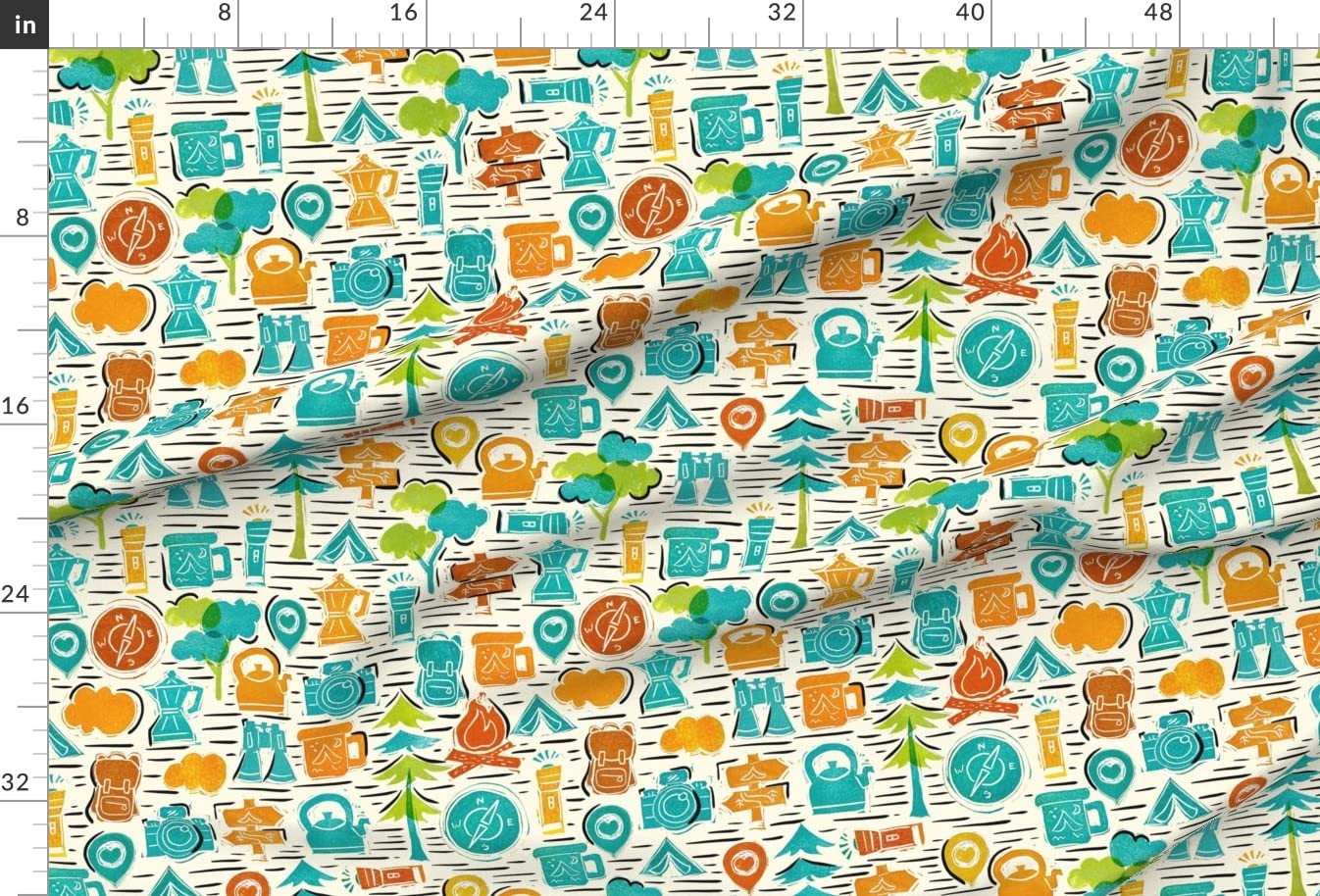 Happy Nature Trees Printed Minky Fabric by The Yard - Soft Plush Fabric for Sewing Baby Blankets, Quilt Backing & DIY Projects - Perfect for Nursery Decor, Cozy Throws & Home Crafts