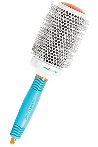 Moroccanoil Ceramic Round Hair Brush for Smoothing & Styling - Perfect for Salon, Home Use & Travel