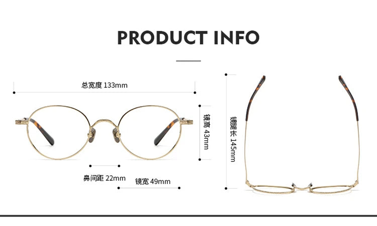 Stylish Black Titanium Round Eyeglasses for Women - Lightweight Full Rim Small Frame 63401 | Perfect for Reading, Work & Everyday Wear