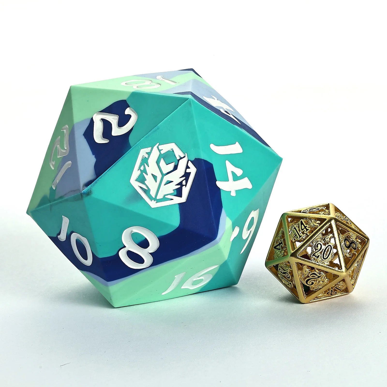 55mm Chonk Rubber Silicone D20 Dice - The Ice Ball for Tabletop RPGs, D&D Gaming, and Collectible Role-Playing Accessories