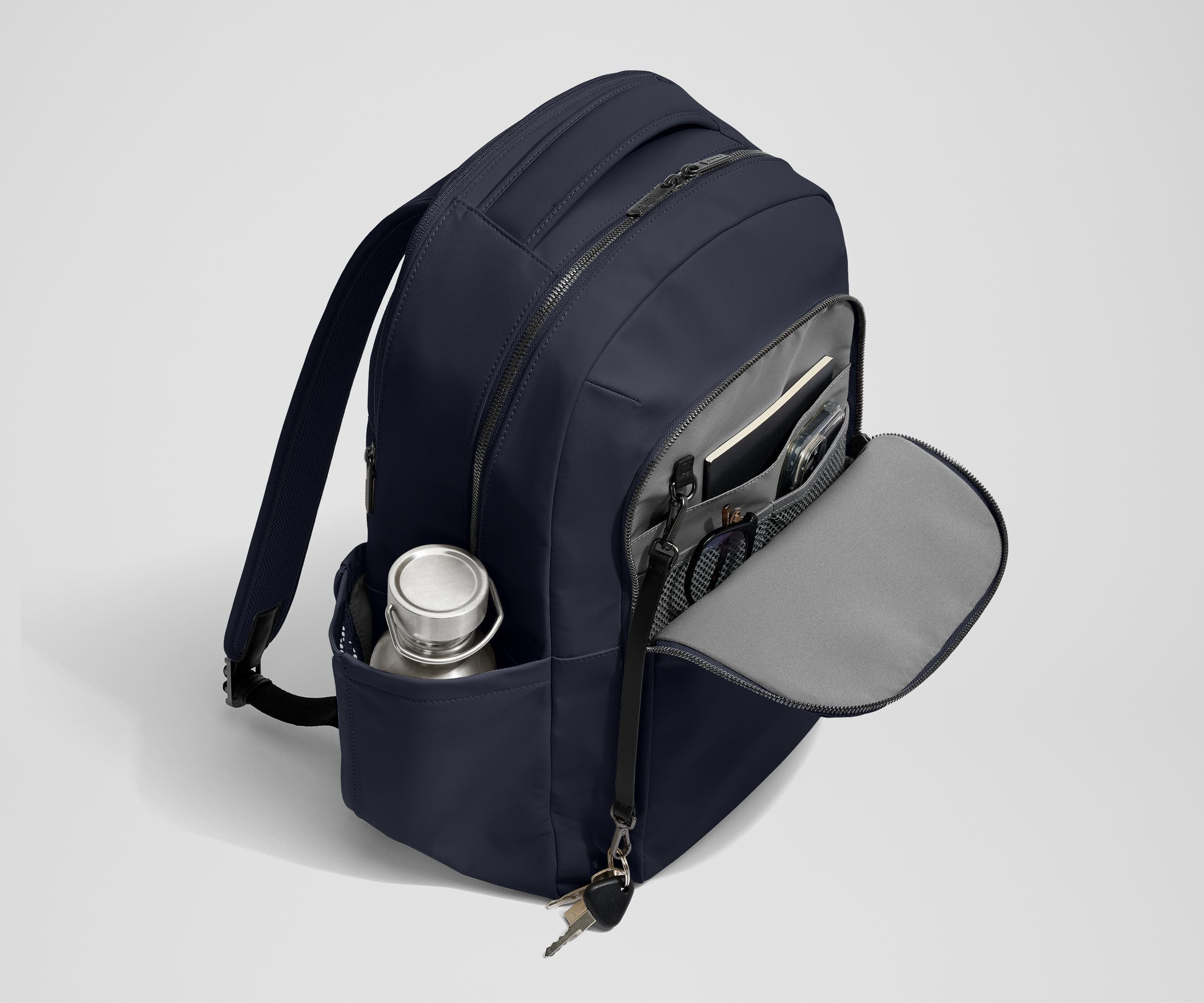 Premium Navy Blue Commuter Backpack for Men & Women - Waterproof Laptop Bag with USB Charging Port - Perfect for Work, Travel & Daily Use