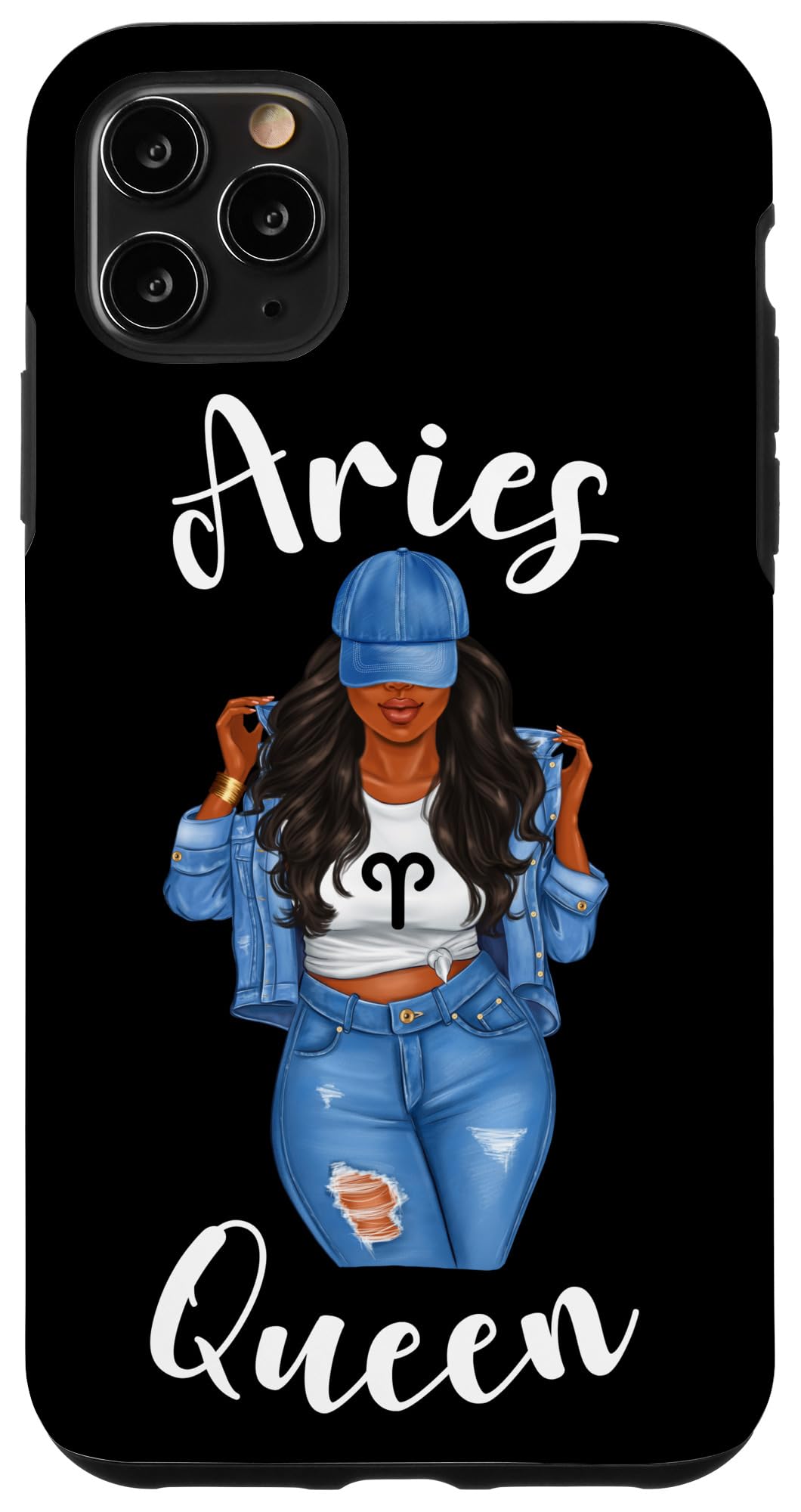 iPhone 11 Pro Max Case - Streetwise Aries Black Queen Afro Design - Zodiac Birthday Gift for Women - Perfect for Daily Use & Special Occasions