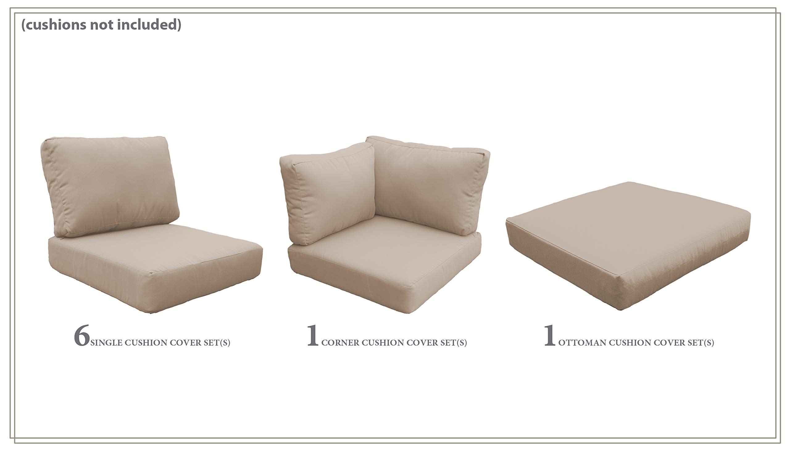 TK Classics High Back Cover Set in Wheat for FAIRMONT-10b Patio Furniture - Replacement Slipcovers for Outdoor Chairs (Cushions Not Included) - Perfect for Backyard, Deck, and Poolside Decor