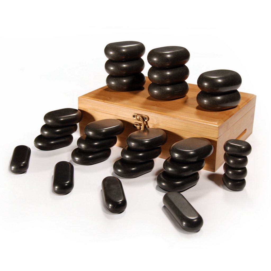28-Piece Essential Hot Stone Massage Set - Professional & Home Spa Therapy Kit with Natural Basalt Rocks for Relaxation, Pain Relief & Healing | Perfect for Massage Therapists, Couples & Self-Care