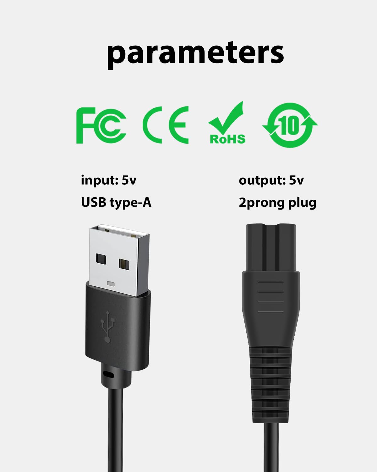 5V Replacement Charger Cord for PRITECH PR-2888 Hair Trimmer - USB Charging Cable with Cleaning Brush (3.3ft Power Cord) - Perfect for Home Grooming & Travel Use