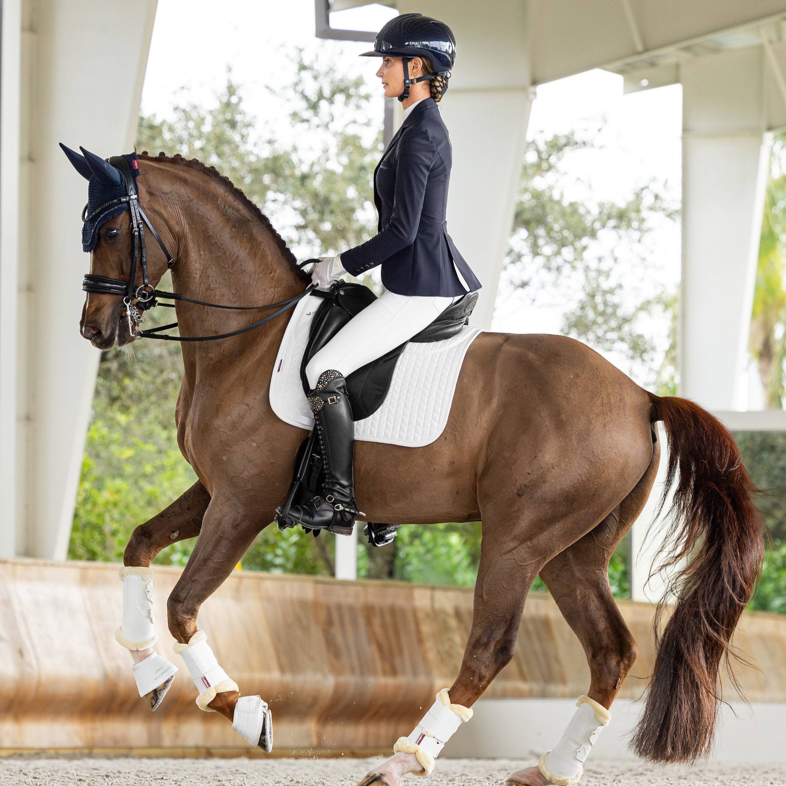LeMieux ProSorb Plain 2 Pocket Dressage Saddle Pad - Breathable & Shock Absorbing Horse Riding Pad for Dressage Training & Competitions