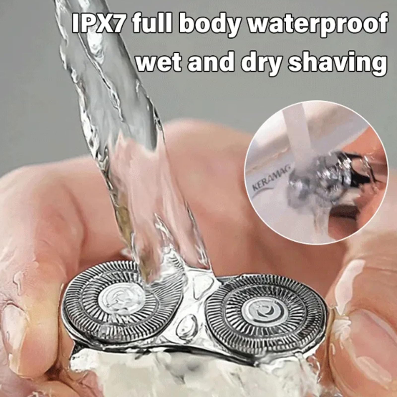 Jacooba Mini Dual-Head Electric Shaver - Wet & Dry Portable Shaver for Men, Rechargeable Travel Razor with USB Charging - Perfect for Home, Car, Gym & Business Trips (Grey)