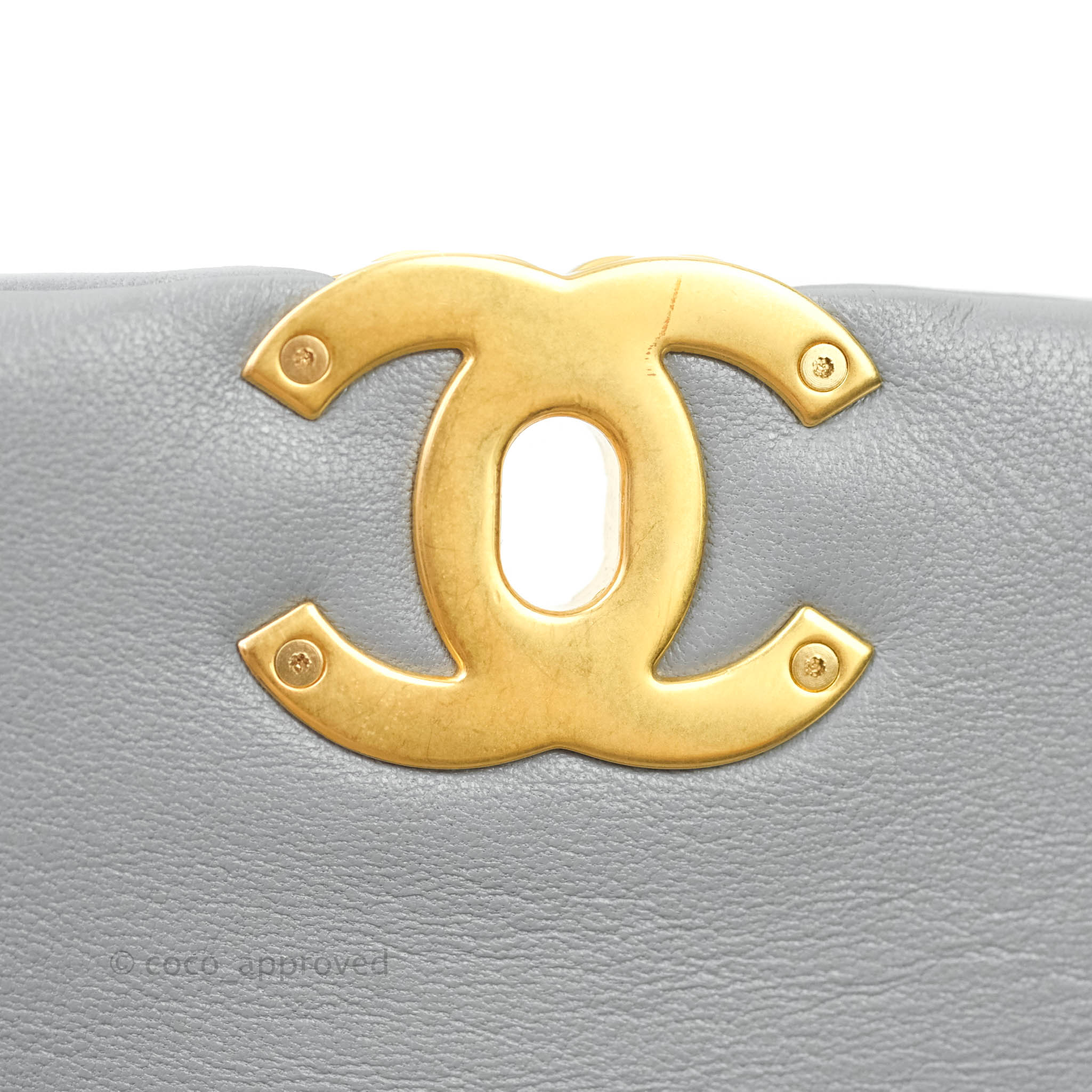 Chanel 19 Large Grey Goatskin Mixed Hardware Flap Bag - Luxury Designer Handbag for Women | Perfect for Work, Evening Events & Everyday Use