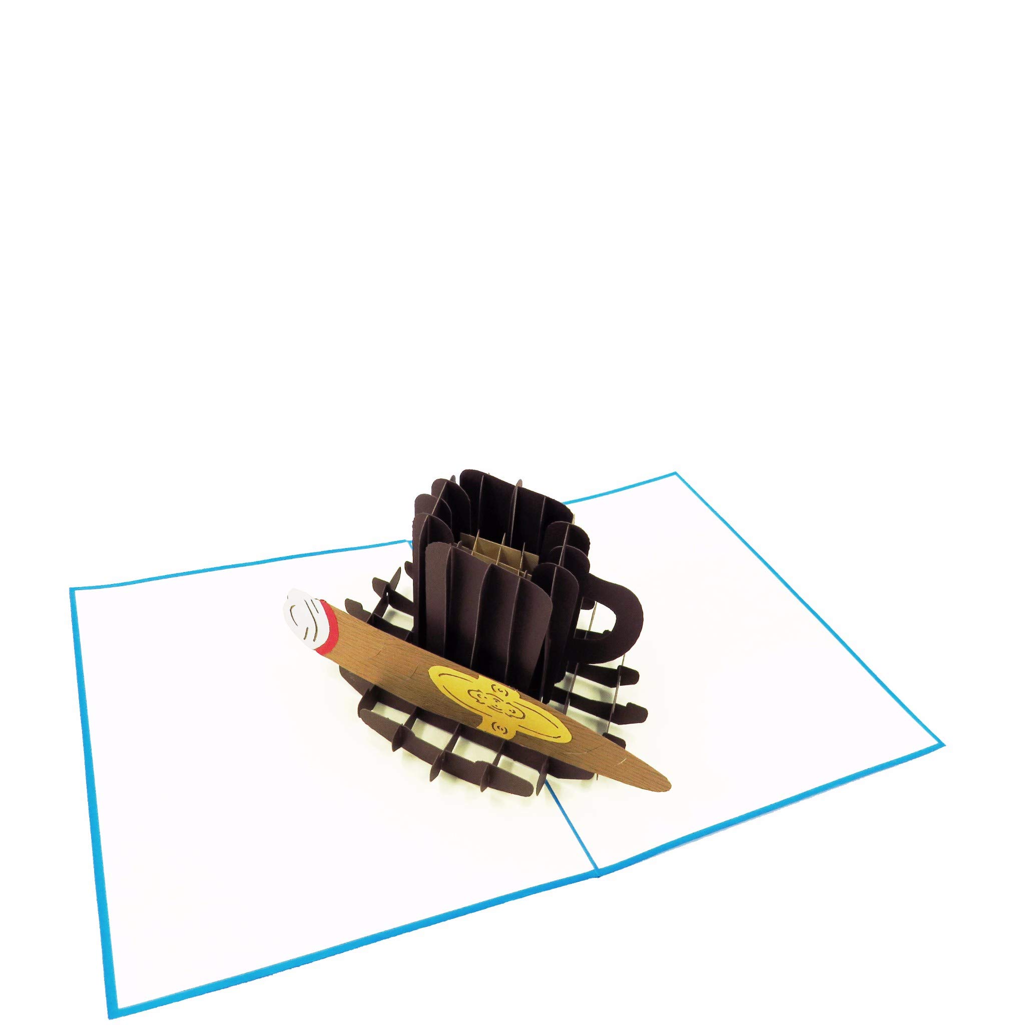 3D Coffee & Cigar Pop-Up Greeting Card - Perfect for Father's Day, Retirement, Farewell, Thank You & Congratulations | Unique Gift for Men, Office Decor & Special Occasions