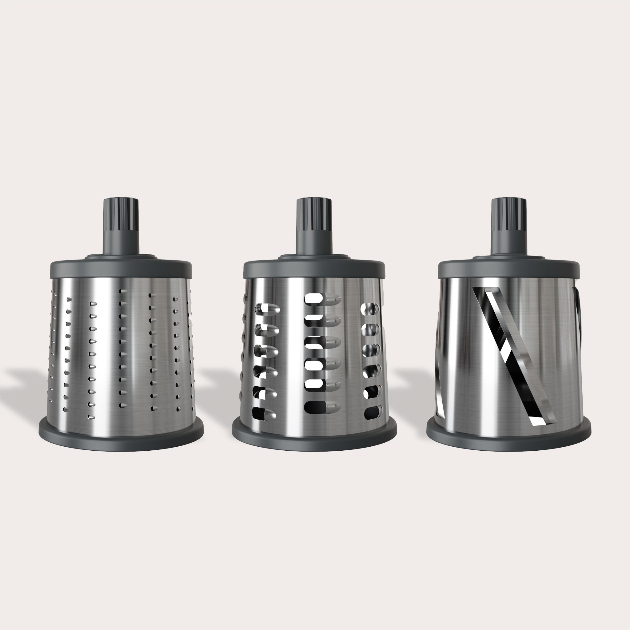 Premium Stainless Steel Drum Grater Set - 4 Sided Multi-Function Cheese, Zester, Vegetable & Nut Grater - Perfect for Cooking, Baking & Garnishing Dishes