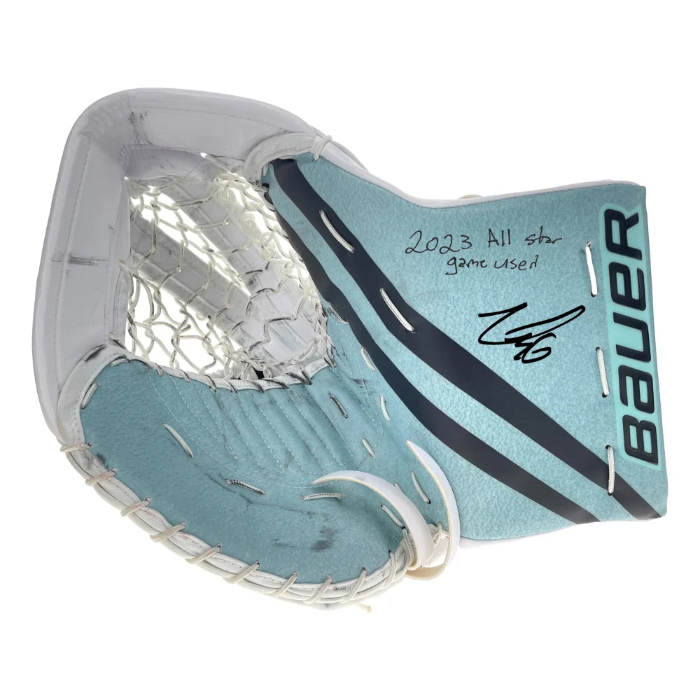 Authentic Logan Thompson Game-Used 2023 NHL All-Star Goalie Pads Set - Vegas Golden Knights Worn with IGM COA - Perfect for Hockey Collectors & Memorabilia Displays