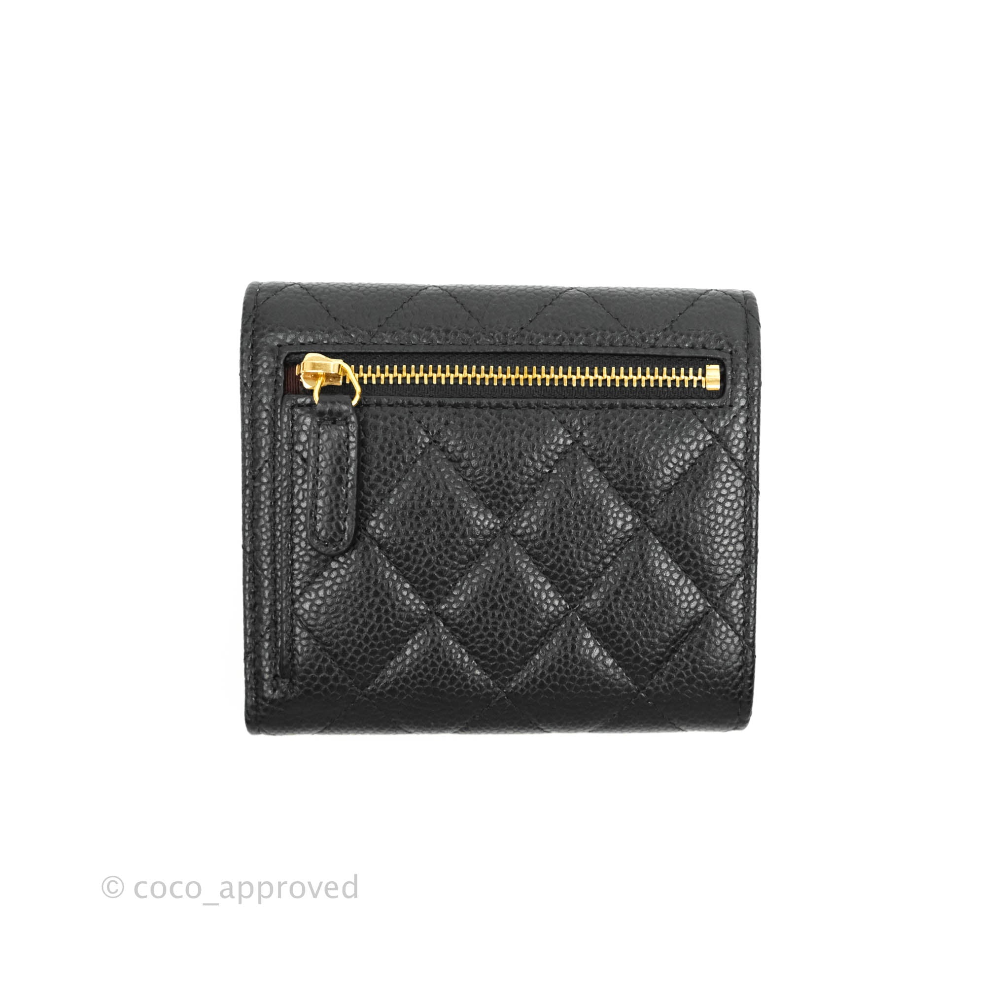 Chanel Classic Flap Wallet in Black Caviar Leather with Gold Hardware - Luxury Designer Wallet for Women, Perfect for Everyday Use & Special Occasions