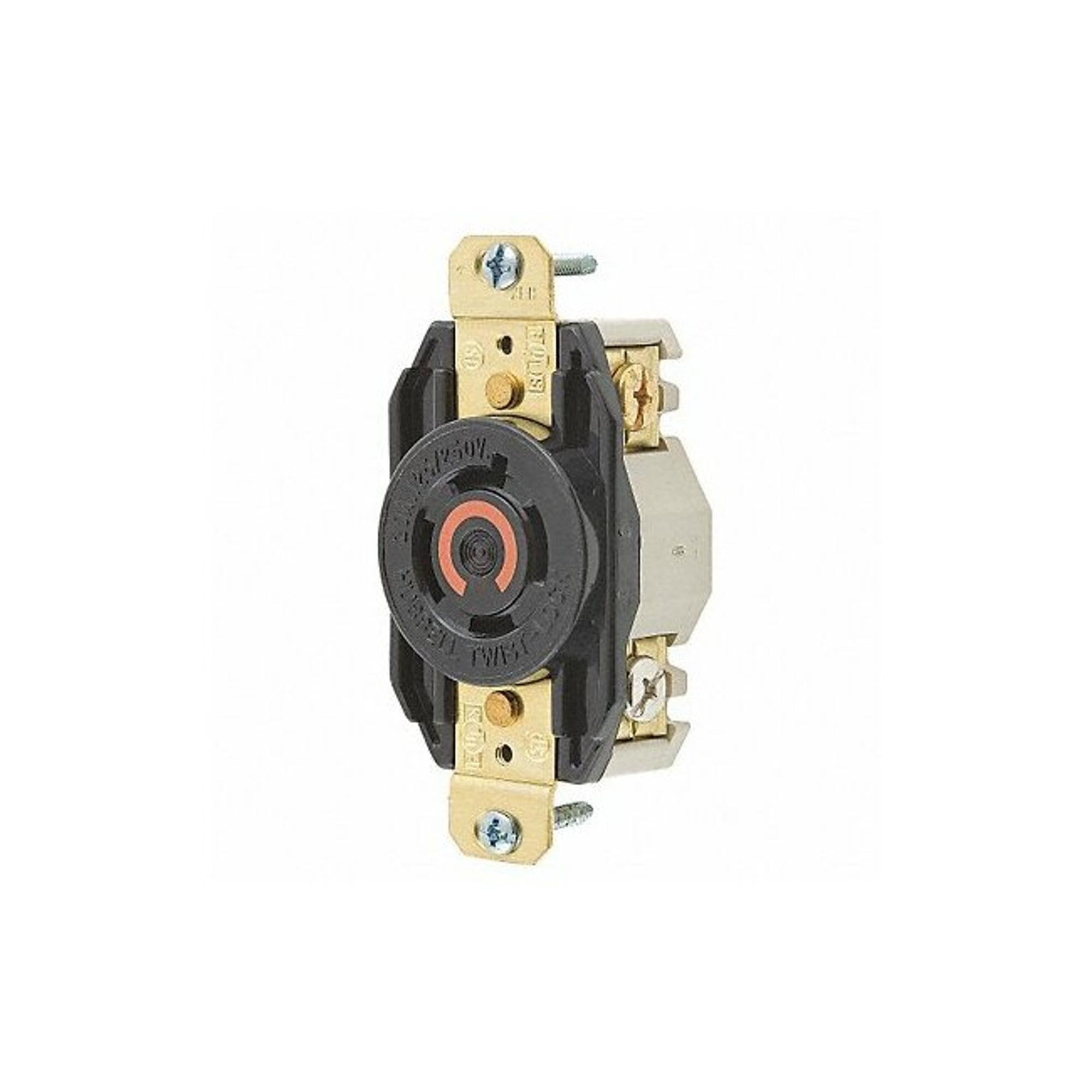 Industrial 20A Locking Receptacle - Heavy Duty Black Electrical Outlet for Machinery & Equipment