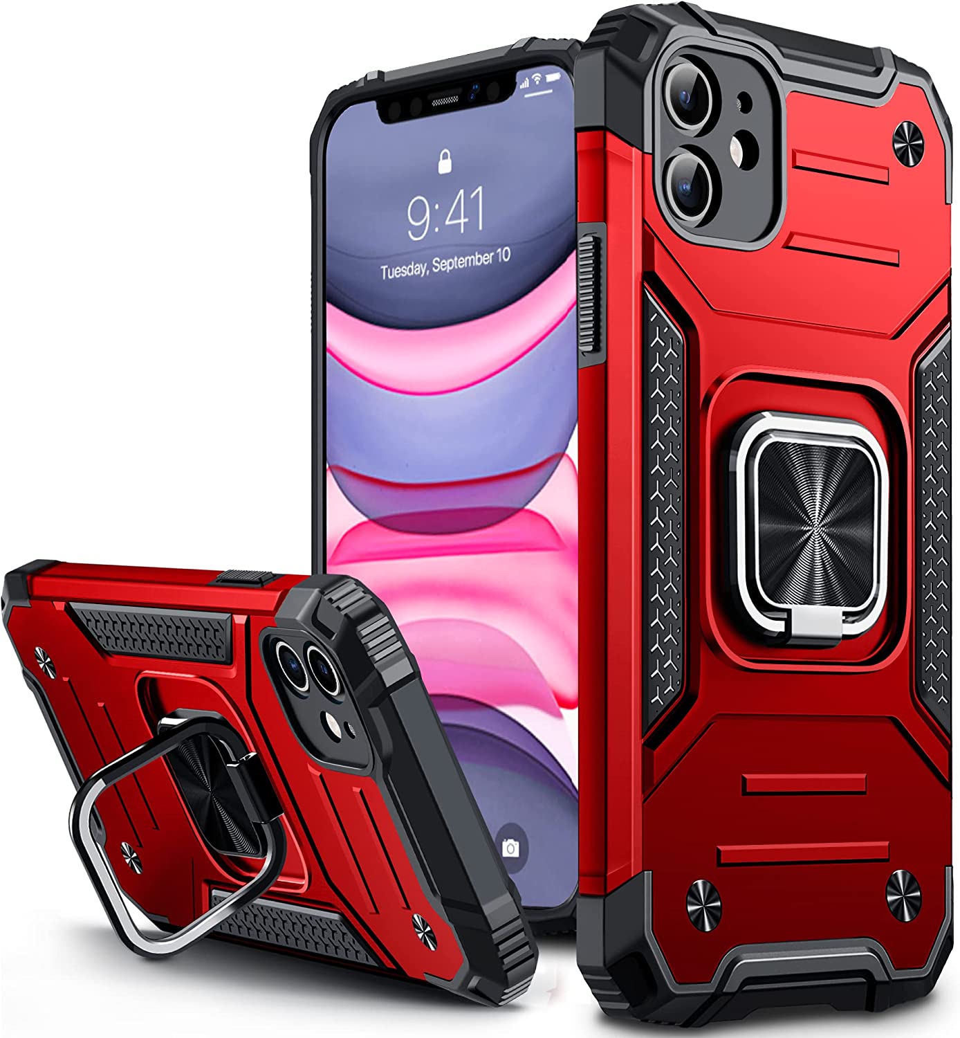 Vakoo Heavy Duty iPhone 11 Case with Stand - Shockproof Protective Phone Cover for iPhone 11 (6.1 Inch) - Perfect for Work, Travel and Everyday Use