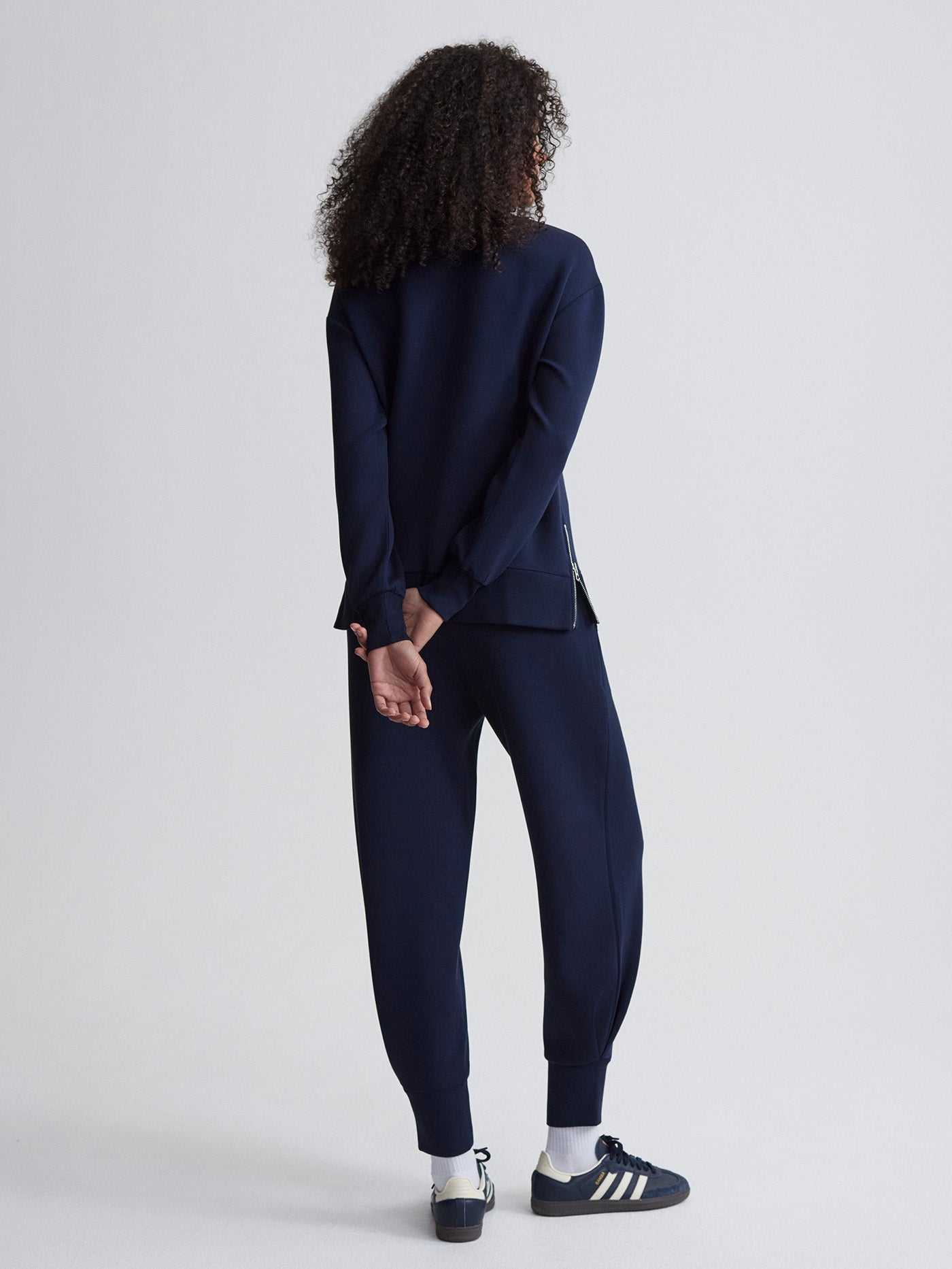 Varley Gabriella Sweatpants for Women - Navy Blue High Waisted Yoga Pants with Pockets - Perfect for Yoga, Lounge & Travel