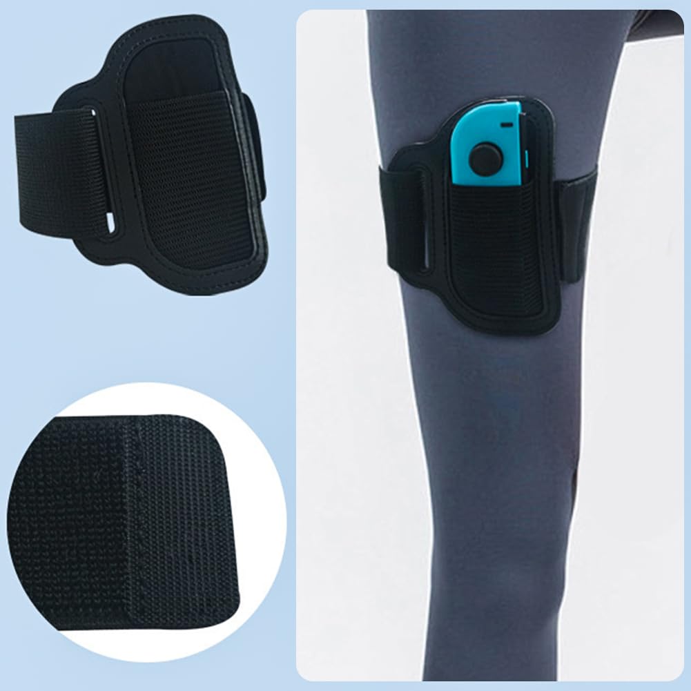 Anwangda Adjustable Leg Strap for Nintendo Switch Sports - Elastic Controller Strap for Switch, Switch Lite & Switch OLED - Perfect for Fitness Games, VR Gaming & Motion Control Activities