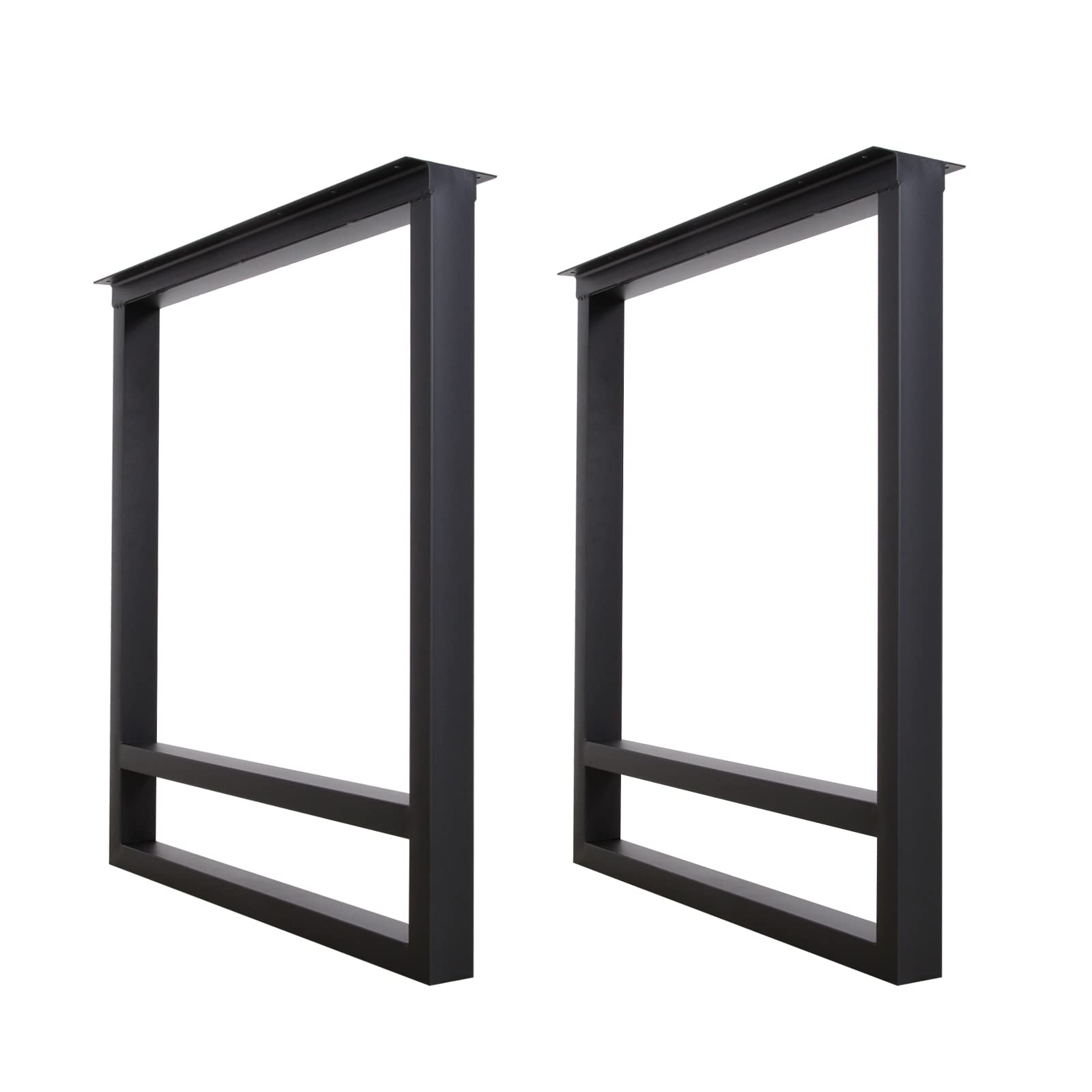 Heavy Duty Metal Table Legs Set of 2 - 28x20 Inch Square Tube Iron Legs for DIY Desk, Dining Table, Office Furniture - Sturdy Steel Bench Legs Country Style | Perfect for Home Office, Restaurant, Cafe & Workshop Decor