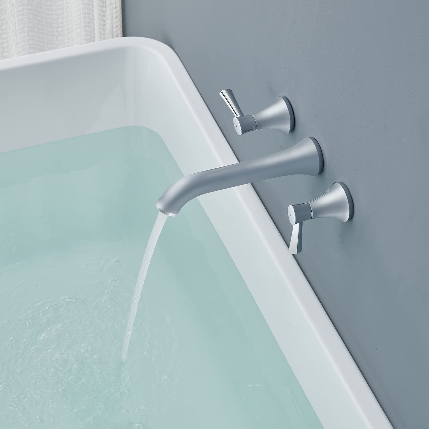 Wall Mount Roman Tub Faucet - Chrome Brass Bathtub Faucet with 2 Handles for Luxury Bathroom & Spa Experience