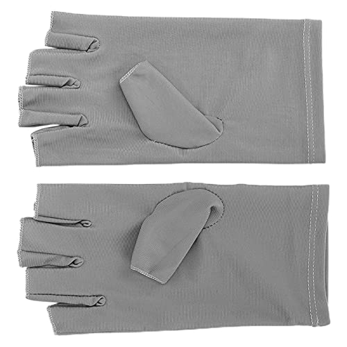 UV Protection Gloves for Gel Nail Lamps - Fiber Cotton Light Blocking Gloves (Grey) - Perfect for Salon & At-Home Manicures