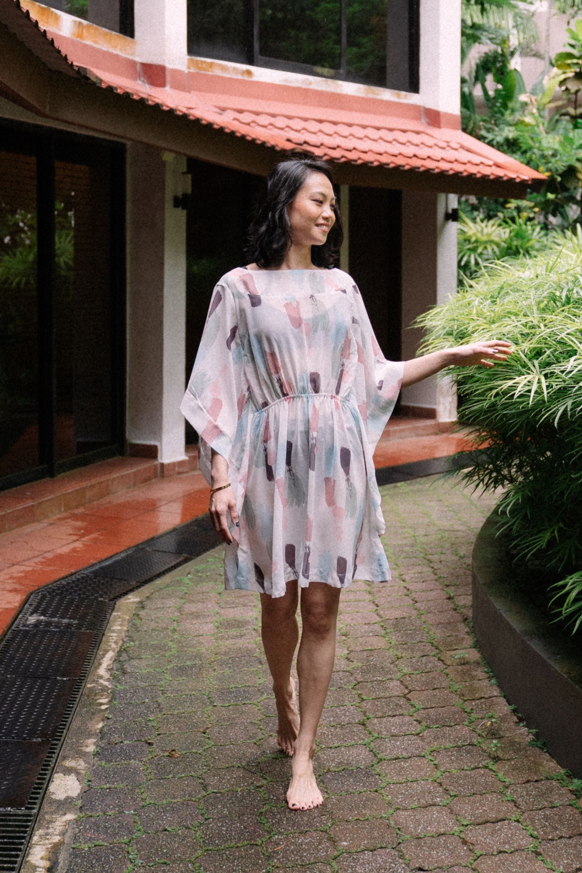 Faro Low Back Kaftan Dress for Women - Flowy Boho Maxi Dress with Side Slits - Perfect for Beach, Vacation & Summer Outfits