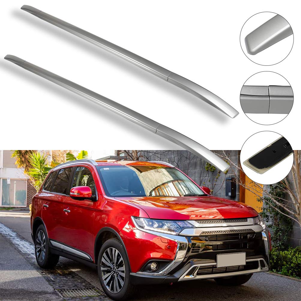 INEEDUP 165LBS Capacity Side Rails Roof Rack Compatible with Mitsubishi Outlander 2013-2017 & 2019 Models - Silver Heavy Duty Rooftop Cargo Carrier for Luggage, Canoe, Kayak, and Outdoor Gear - Perfect for Camping, Road Trips, and Adventure Travel