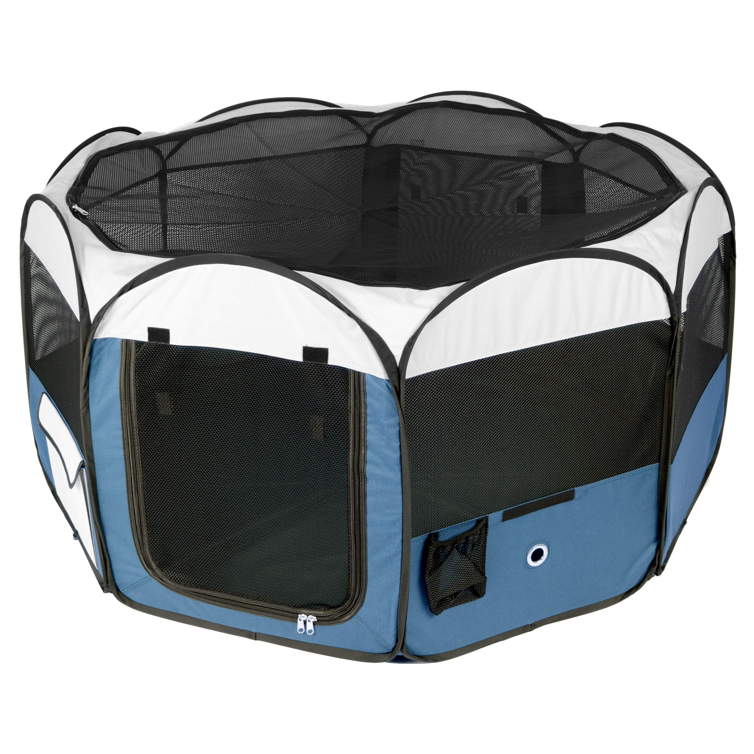 Ware Manufacturing Medium Deluxe Pop Up Dog Playpen - Portable Pet Exercise Pen for Small to Medium Dogs - Indoor & Outdoor Use for Training, Playtime, and Travel