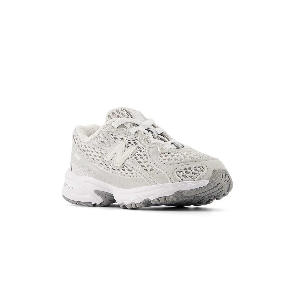 Kids' 740 Bungee Lace Sneakers - Grey Matter White | No-Tie Elastic Shoelaces for Easy Wear | Perfect for School, Sports & Everyday Play