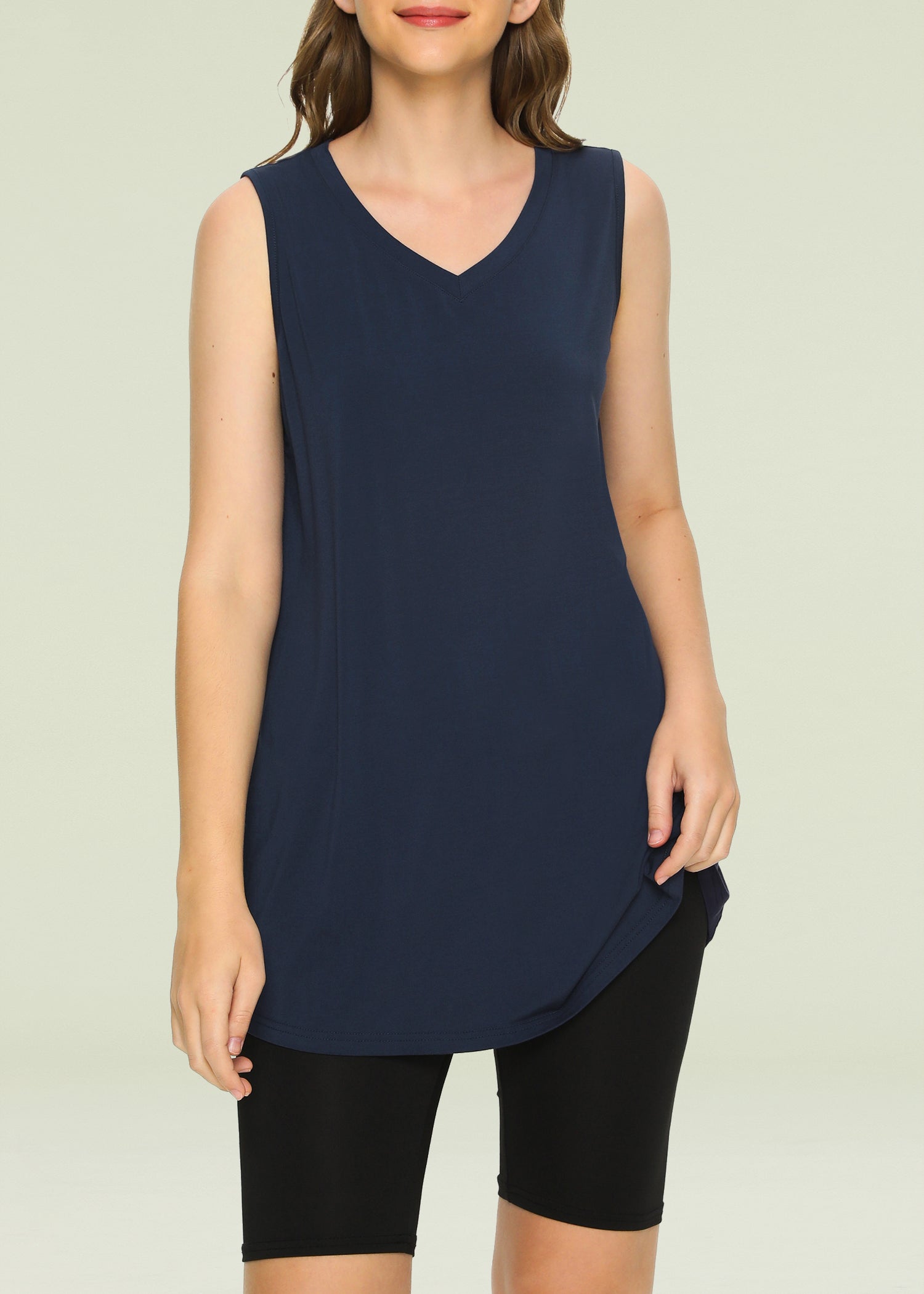 Women's Bamboo Viscose Sleeveless Tunic Top - Soft Flowy Pajama Tank for Sleep & Lounge - Perfect for Yoga, Travel & Summer Comfort