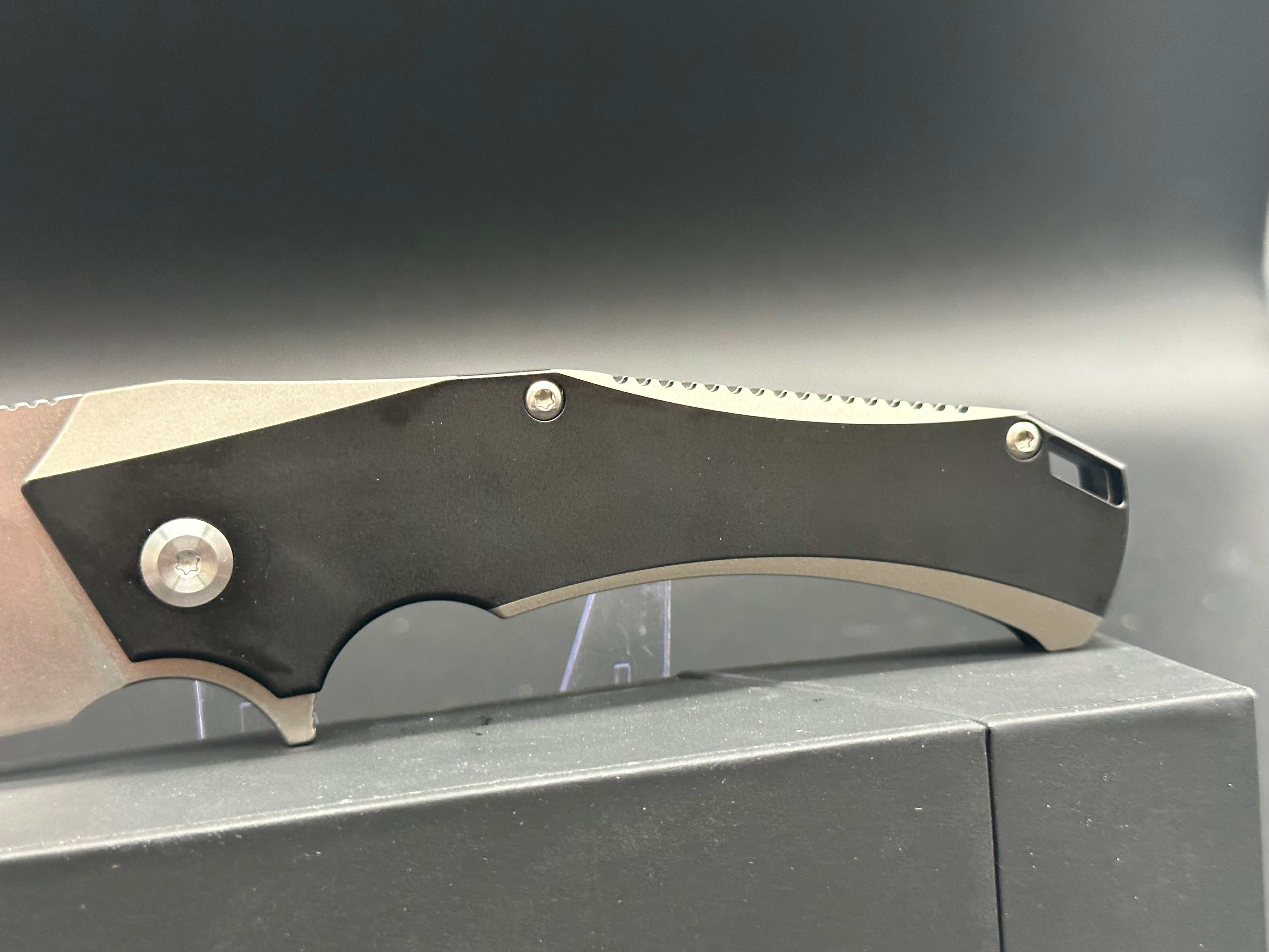 Kansept Mikkel Willumsen Hellx Black Titanium Folding Pocket Knife - EDC Tactical Knife for Outdoor Camping, Hiking & Survival Gear
