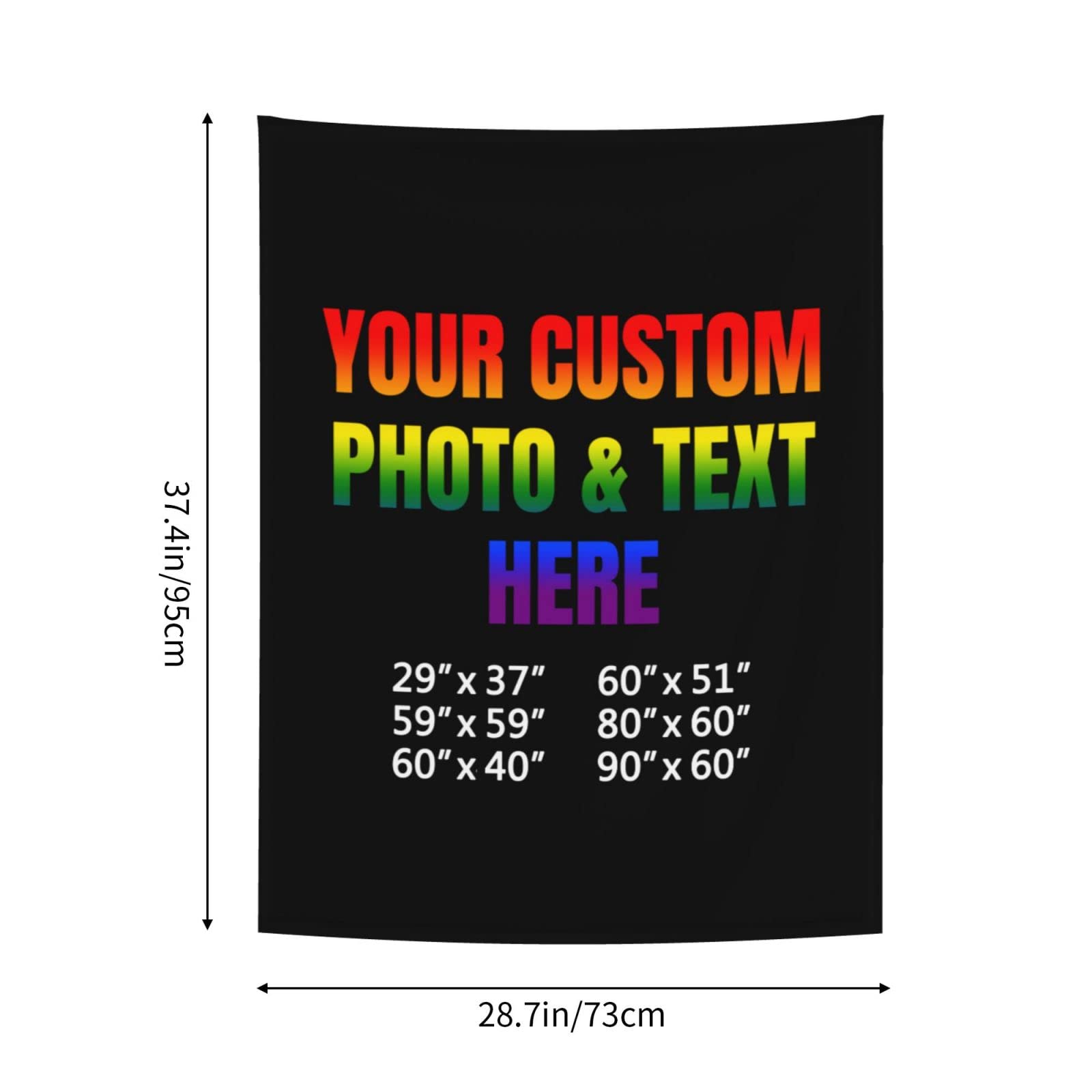 Custom Tapestry Backdrop - Personalized Wall Hanging Art with Your Design - 29x37 Inch Wedding, Birthday Party Decor - Perfect for Photo Booths, Home Decor & Event Backgrounds