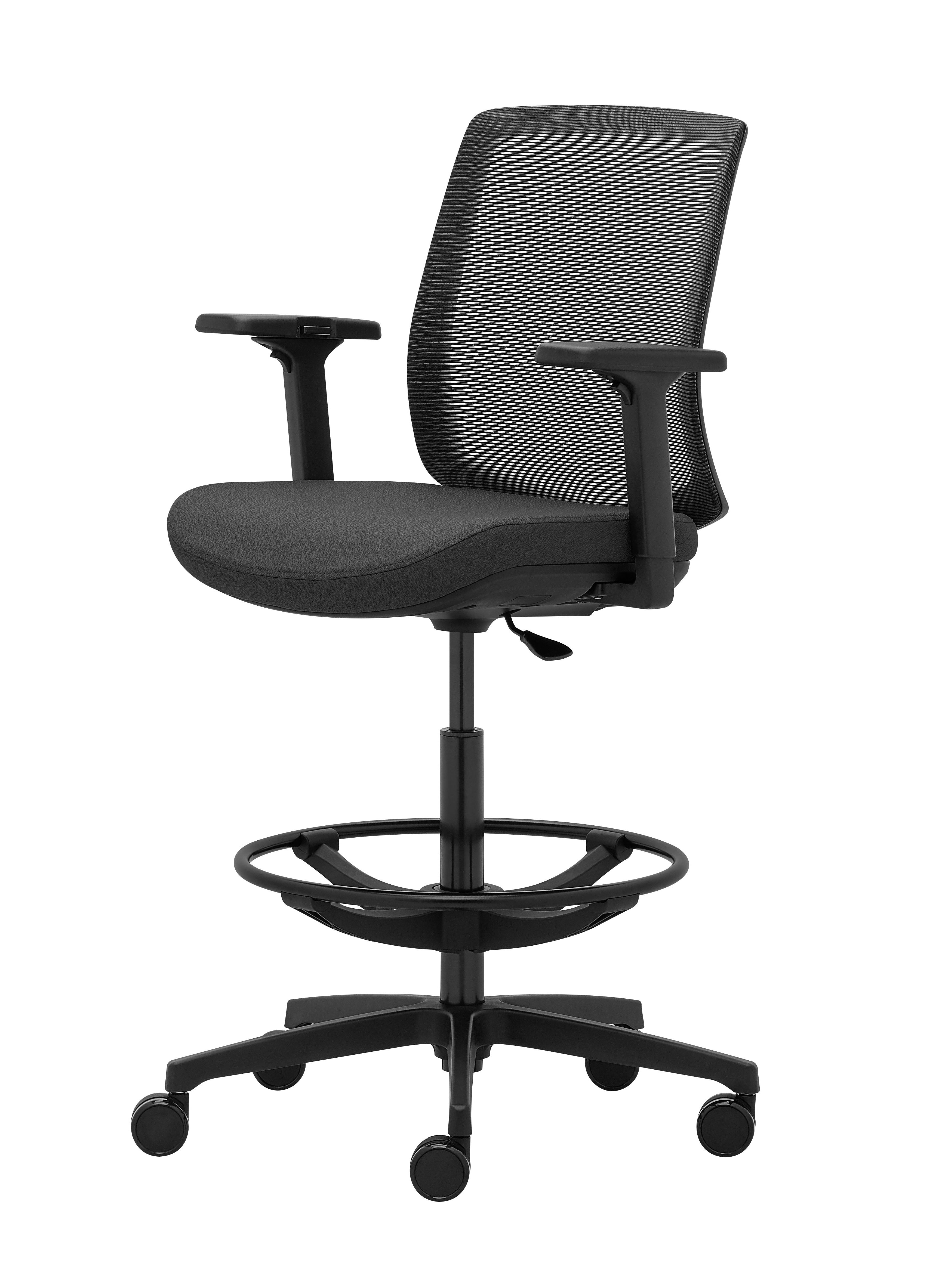ADAPT STOOL Ergonomic Mesh Office Chair with Mid Back Support - Adjustable Height Swivel Stool for Home & Office Workspace - Comfortable Seating for Desk Work, Gaming, and Study