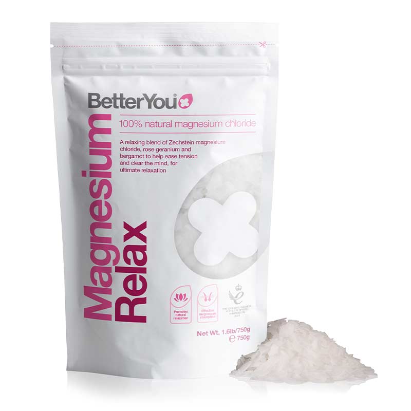 Better You Relax Magnesium Flakes - Pure Epsom Salt for Muscle Recovery, Stress Relief & Better Sleep | Bath Soak & Foot Soak for Home Spa Relaxation