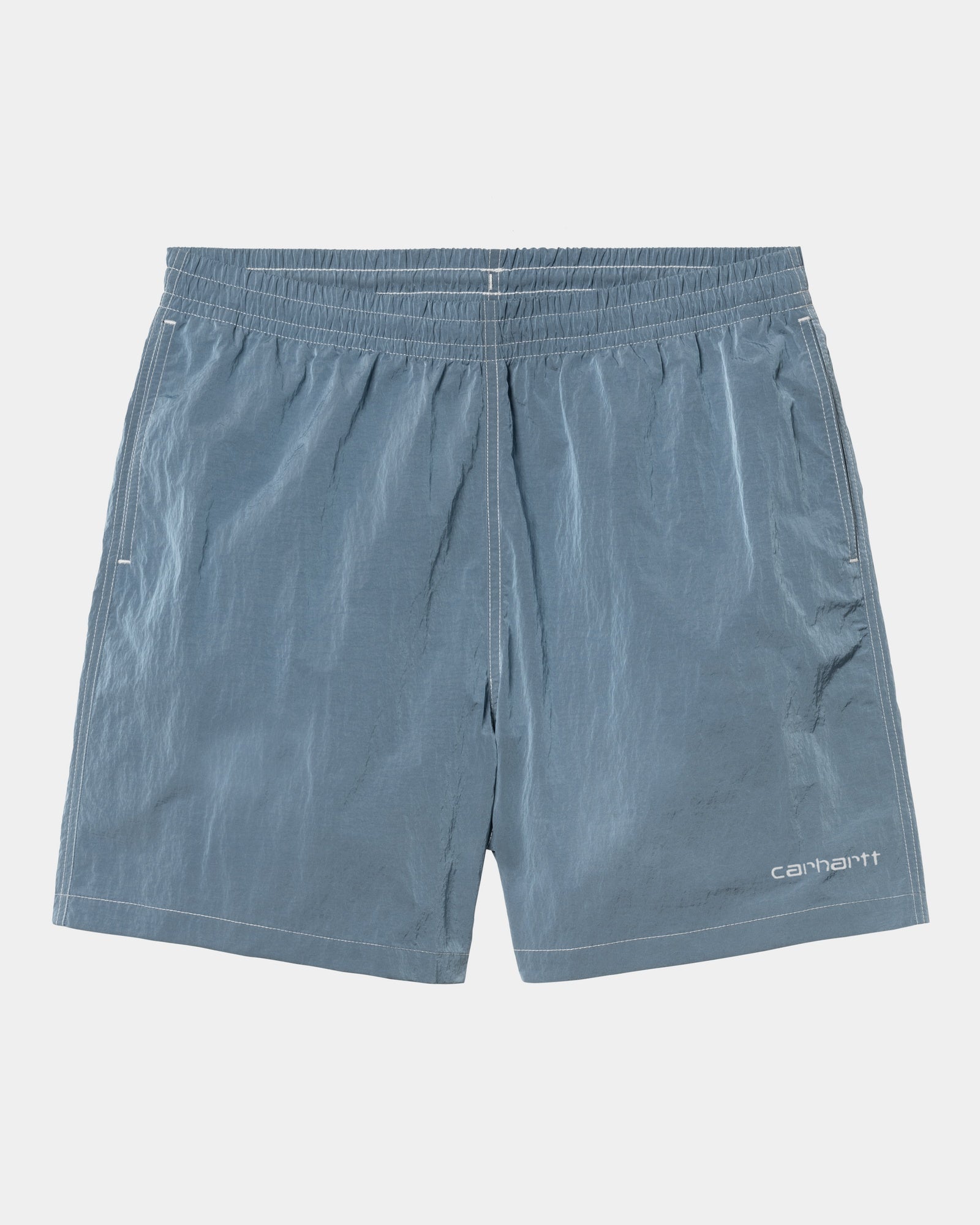 Canby Swim Trunks for Men - Quick Dry Clay Blue & White Striped Beach Shorts | Perfect for Pool, Beach Vacation & Summer Water Activities