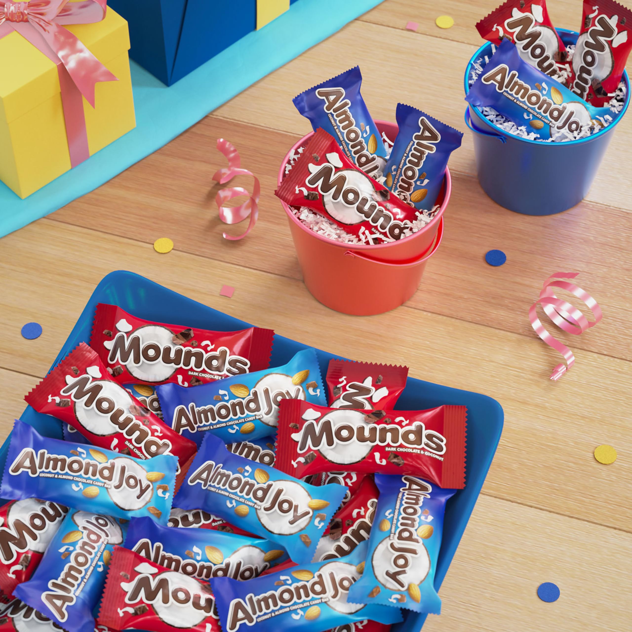 ALMOND JOY & MOUNDS Assorted Miniature Candy Variety Pack - 32.1oz Bulk Bag for Halloween, Christmas, Birthday Parties & Office Treats | Coconut & Chocolate Flavored Bite-Sized Candies