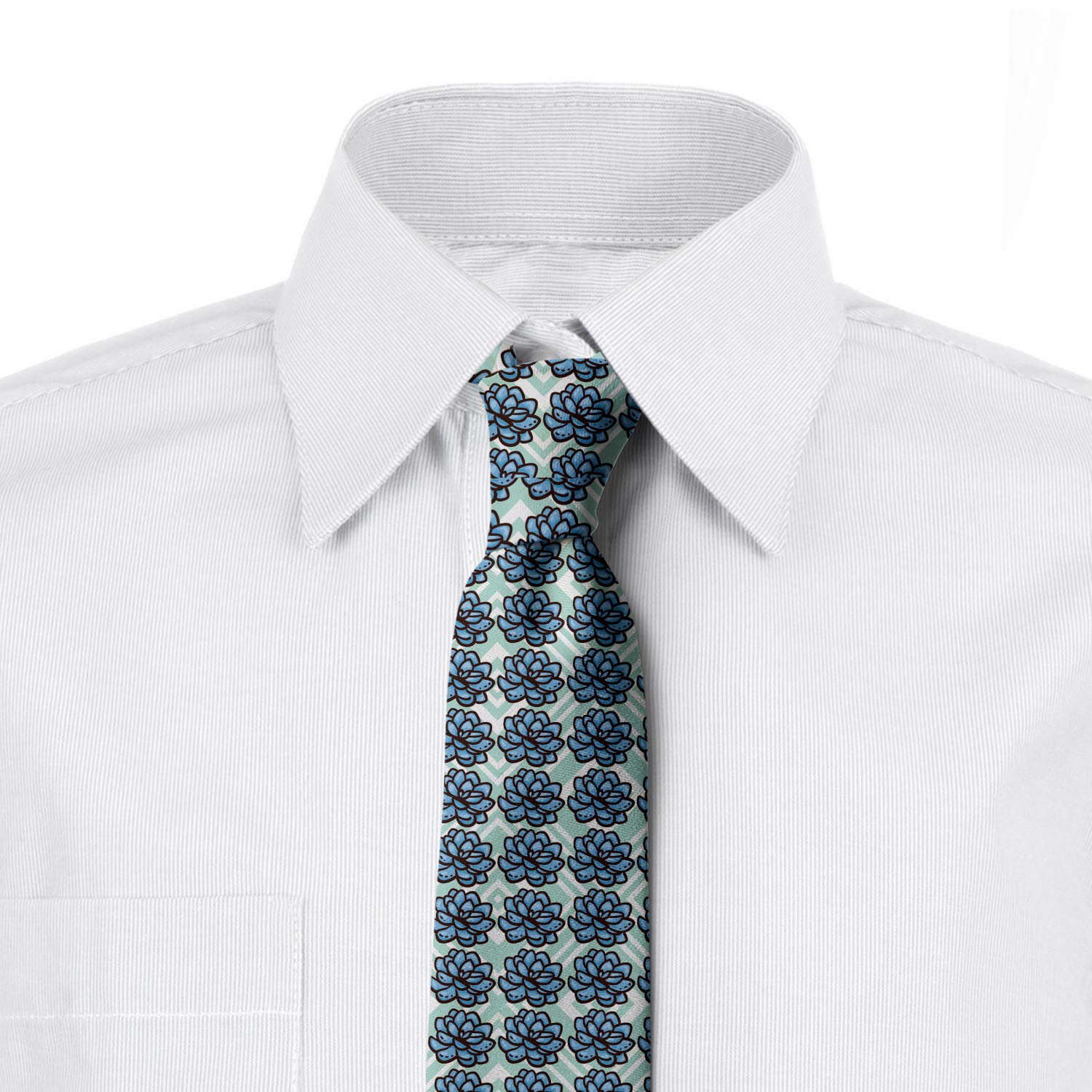 Ambesonne Agave Necktie - Cacti Floral Pattern for Men's Fashion