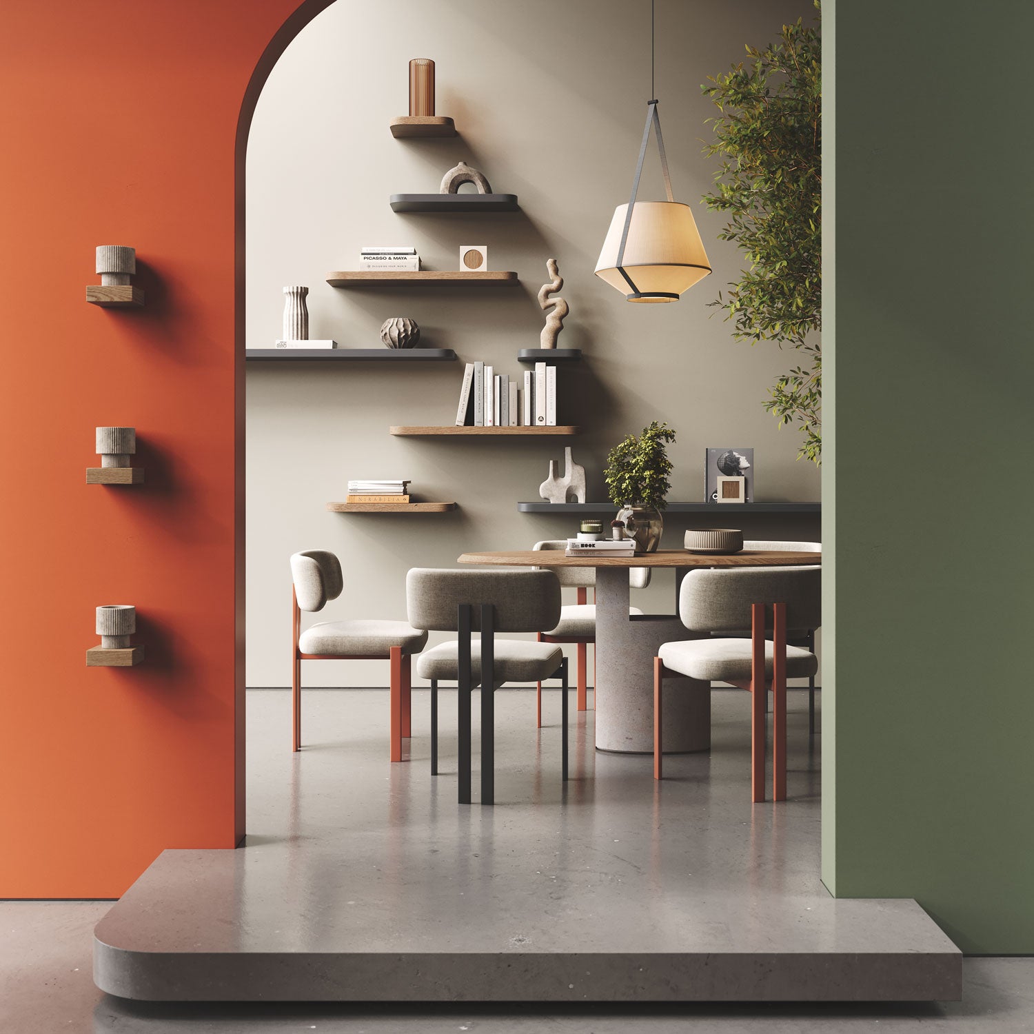 Aksel RADius Arsenic Floating Shelf - Modern Wall Mounted Shelving for Living Room, Bedroom & Office Decor