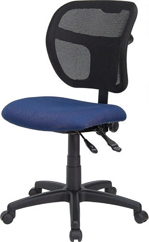 Ergonomic FLASH Mid Back Mesh Office Chair with Swivel & Height Adjustment - Navy Blue - Perfect for Home Office, Gaming & Workspaces