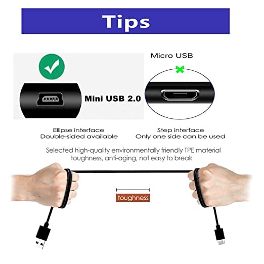 Canon Camera USB Charging Cable - Mini USB Data Sync & Power Cord for PowerShot, Rebel, EOS DSLR & Camcorders (IFC-400PCU Compatible) | Replacement Charger for Travel, Photography & Home Use