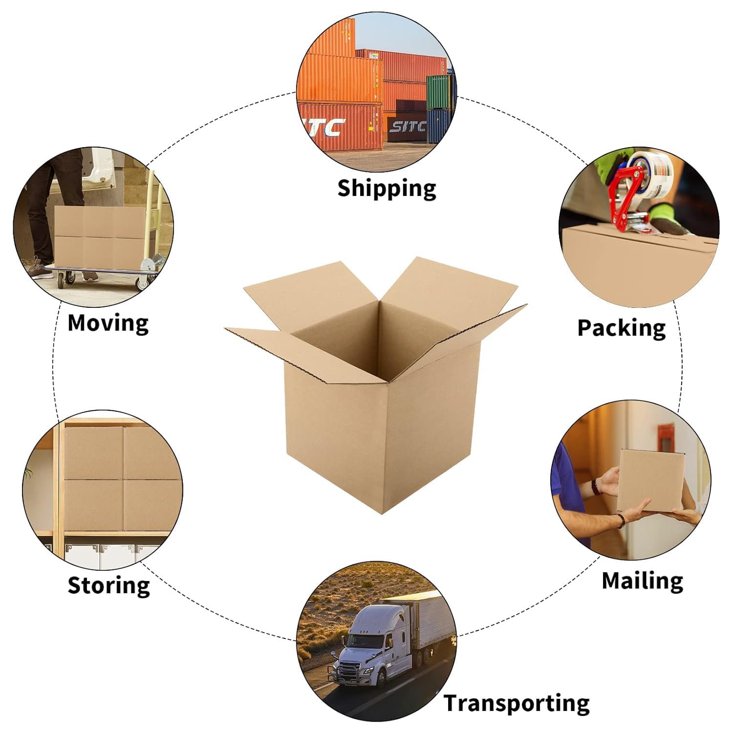 8x8x8 Inches Corrugated Cardboard Shipping Boxes - 25 Pack for Mailing, Moving & Small Business Packaging | Durable Kraft Brown Boxes for Ecommerce, Storage & Home Organization