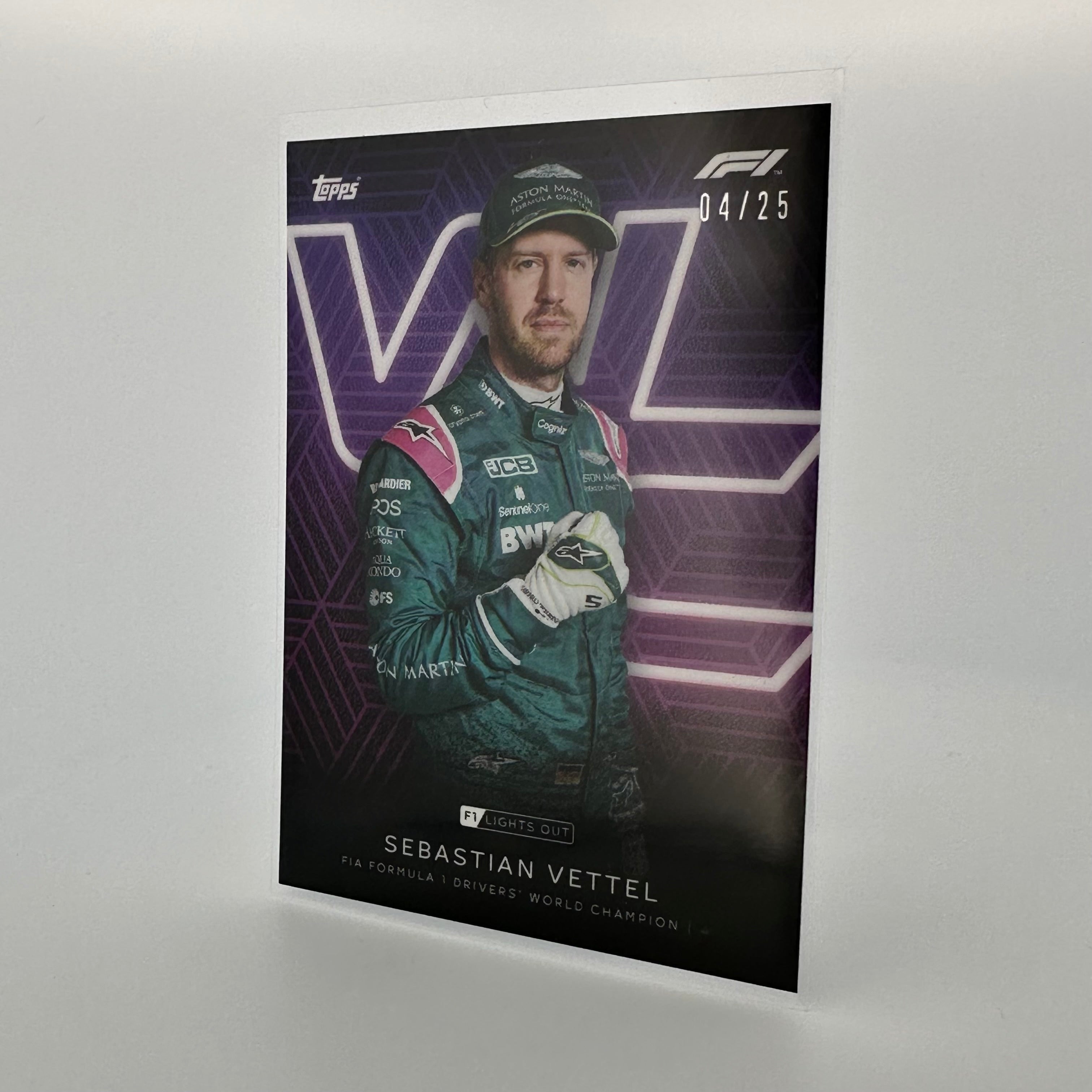 25 Sebastian Vettel F1 World Champion Purple Parallel Racing Card - Perfect for F1 Memorabilia Collectors and Motorsport Fans