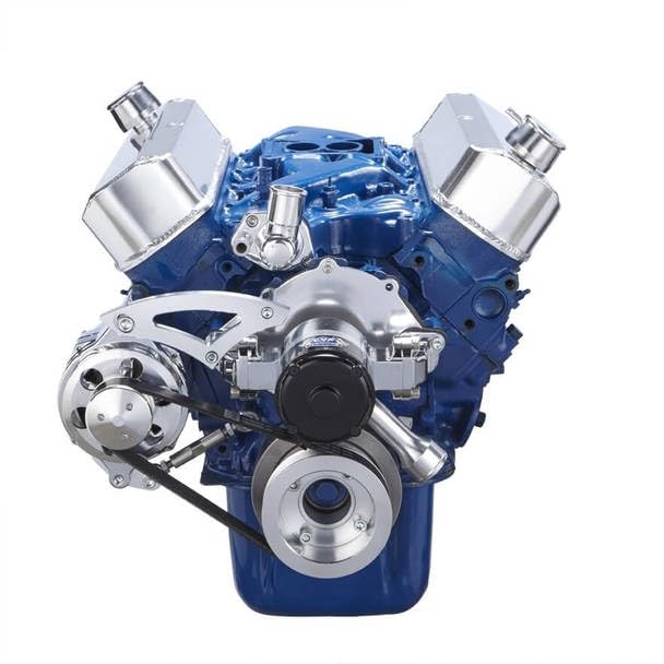 Serpentine Pulley System for Ford 302 - Compatible with Alternator Only & Electric Water Pump | Perfect for Engine Upgrades & Performance Tuning