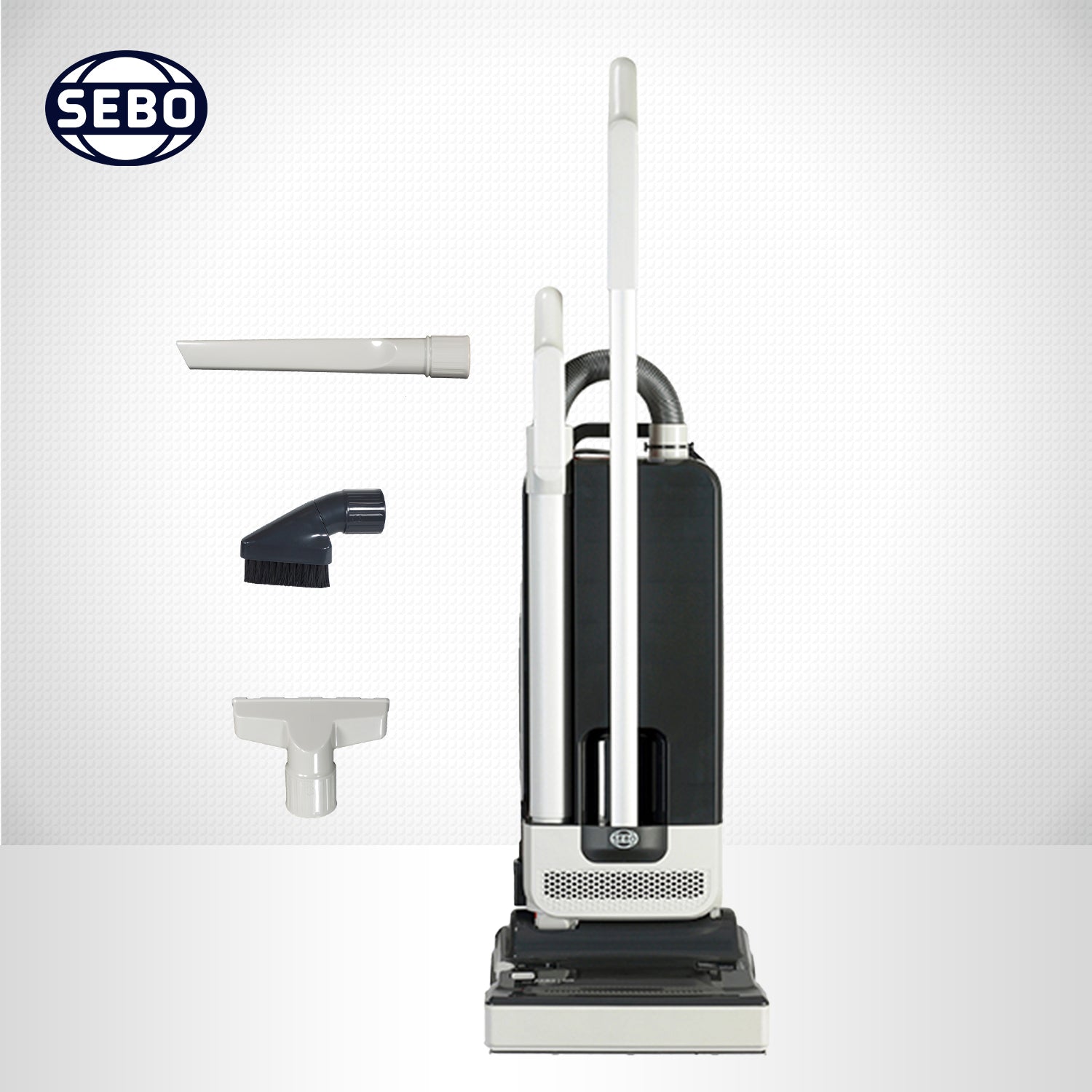 SEBO 300 Mechanical Commercial Grade Upright Vacuum Cleaner 91303AM (Gray) - Heavy Duty Cleaning for Offices, Hotels & Large Spaces