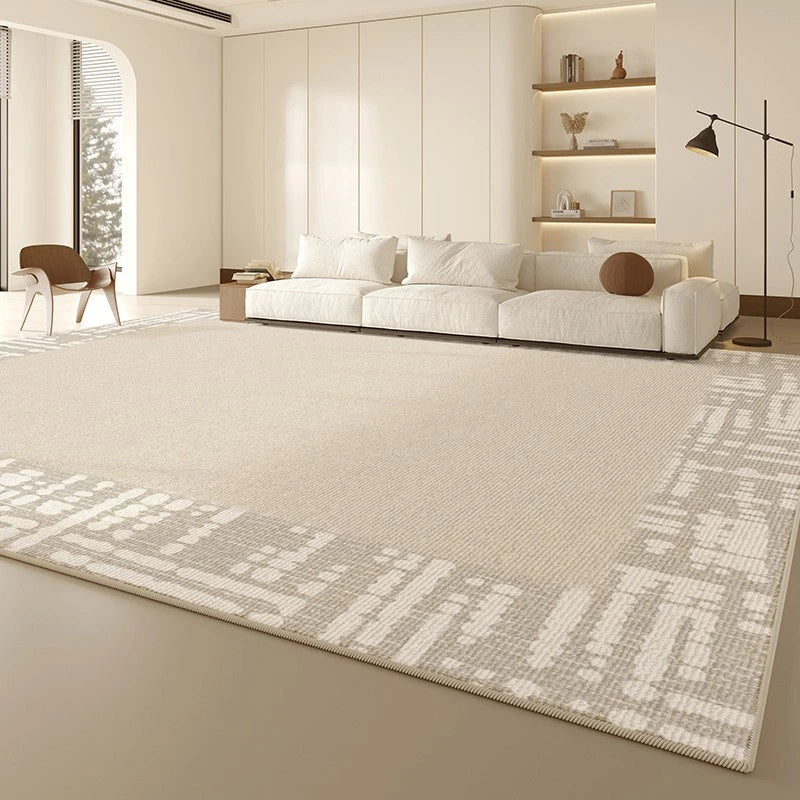 Kori Velvet Geometric Waterproof Antibacterial Area Rug - Soft Non-Slip Washable Carpet for Living Room, Bedroom, Nursery & Office