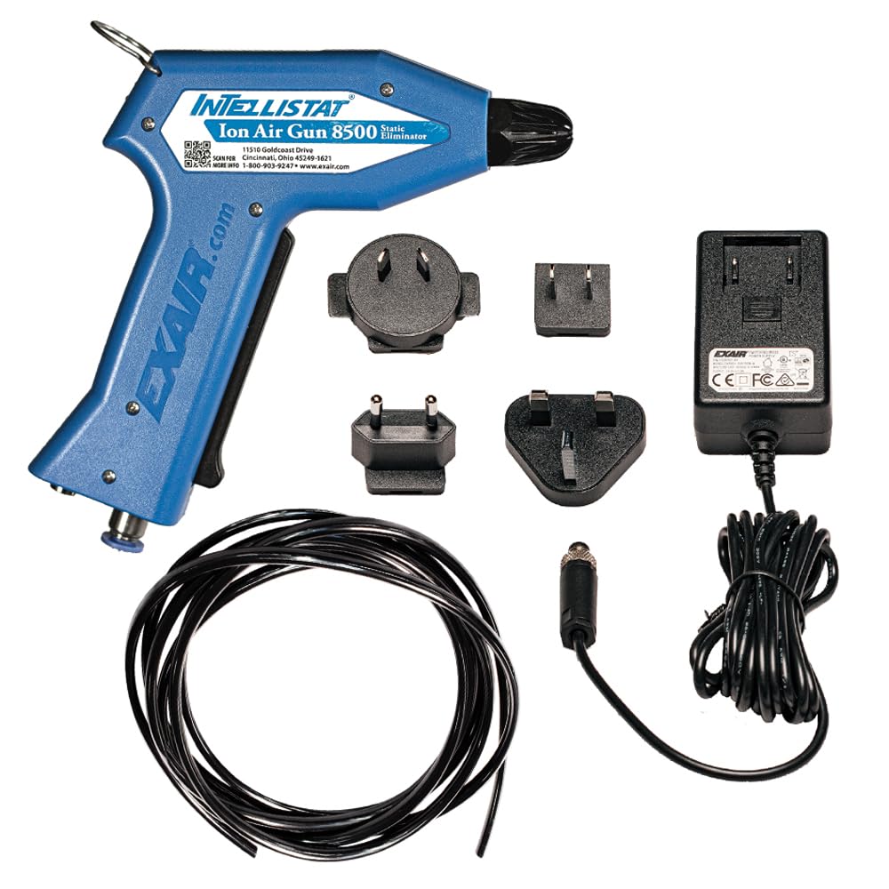 EXAIR Model 8500 Intellistat Ion Air Gun - Anti-Static Air Blower for Electronics, Dust Removal & Static Elimination - Perfect for Cleanrooms, Labs & Manufacturing