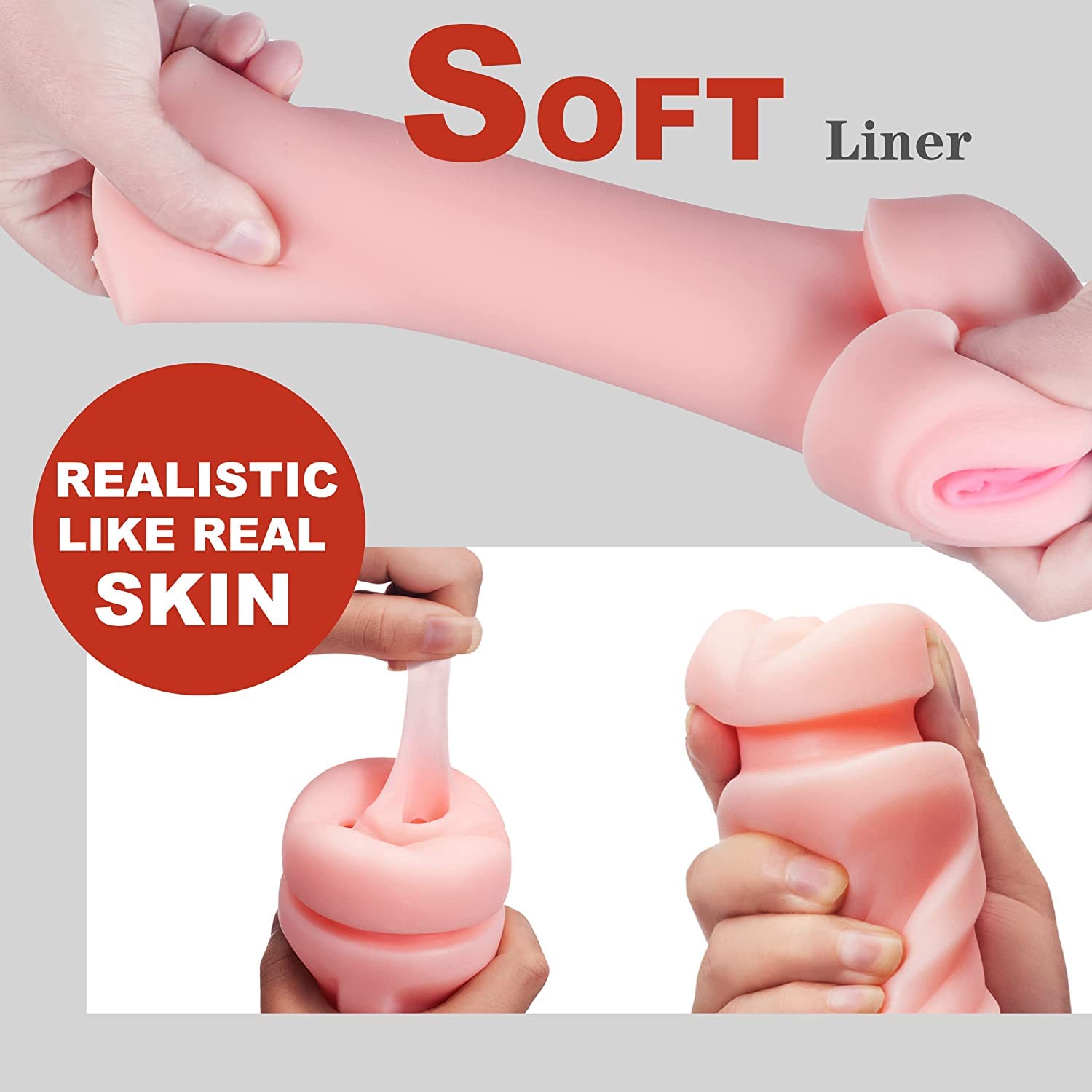 Realistic 3D Hands-Free Male Masturbator - 2in1 Vagina + Anal Sex Toy for Men with Vibrator, Ultra Realistic Male Masturbation Sleeve with Stand | Perfect for Solo Play, Couples Fun & Discreet Storage