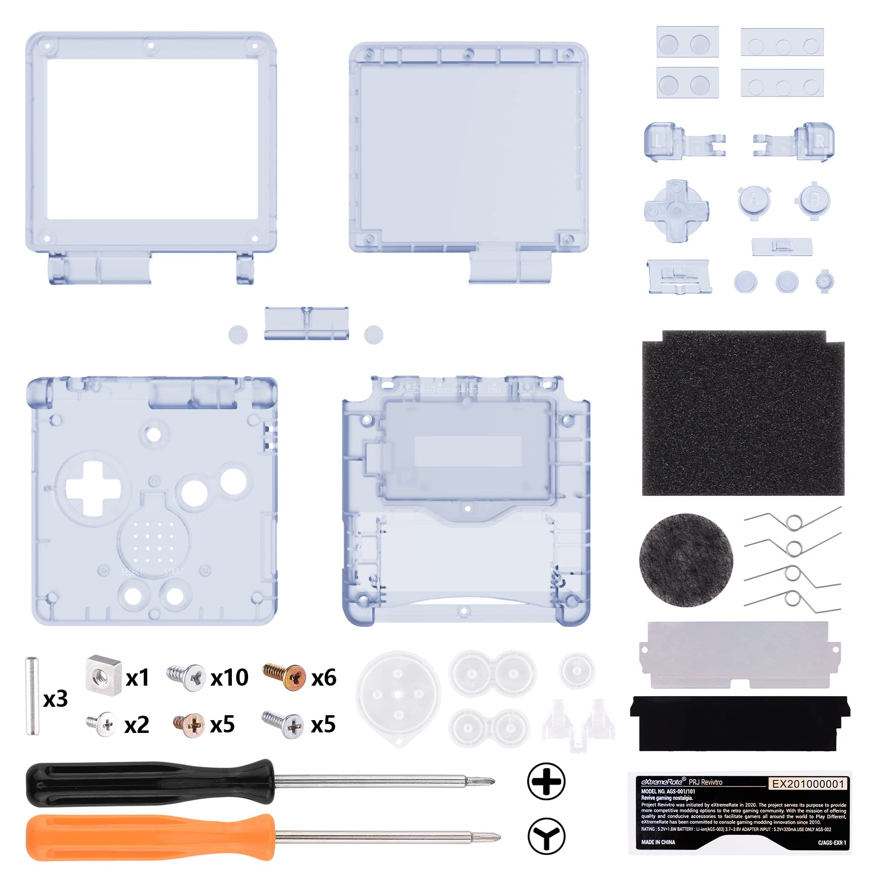 eXtremeRate Glacier Blue Custom Replacement Housing Shell for Gameboy Advance SP GBA SP - Compatible with IPS & Standard LCD Screens - DIY Console Modding Kit - Perfect for Gaming Enthusiasts & Retro Console Collectors
