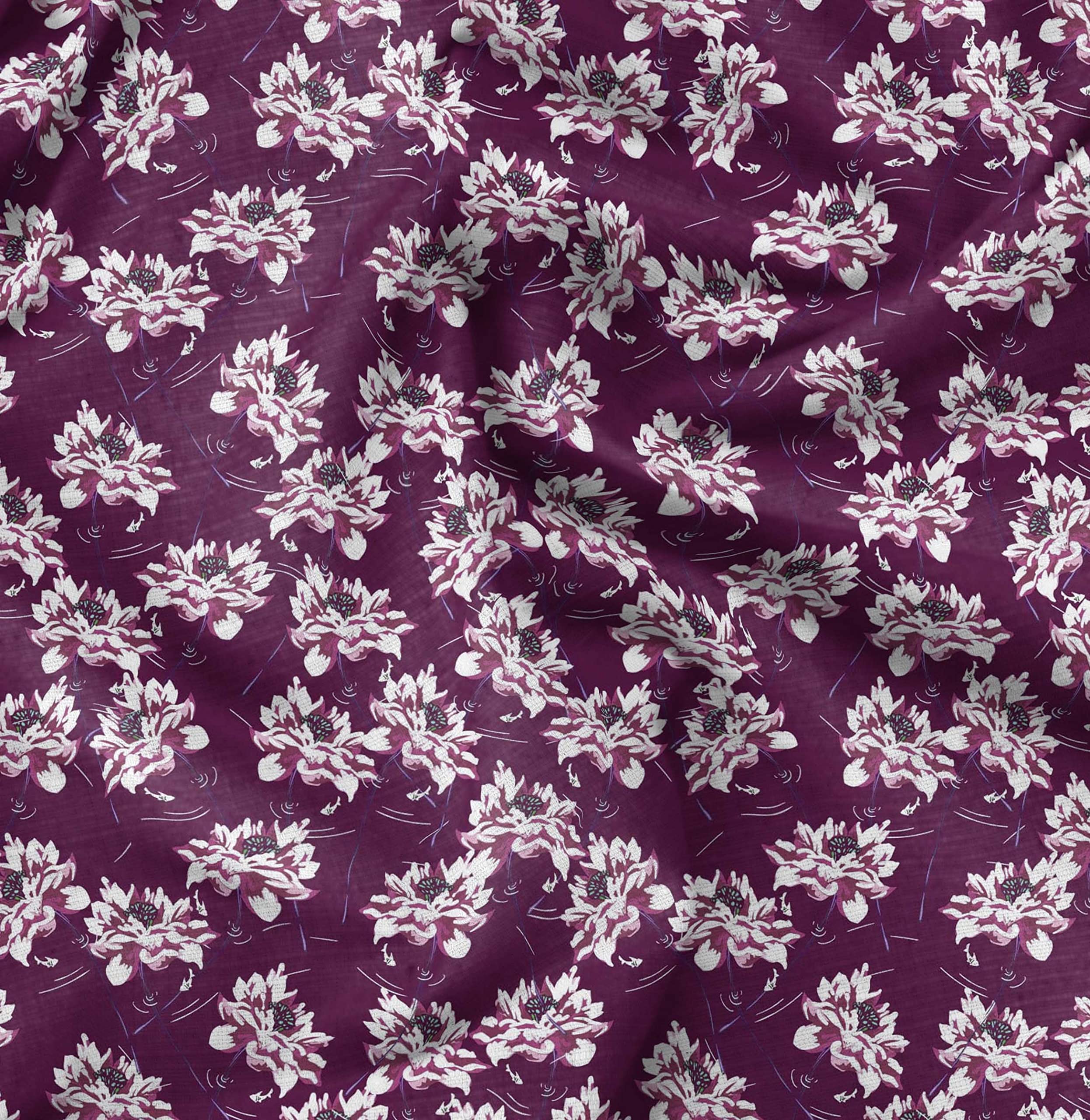 Soimoi Moss Georgette Brown Floral Printed Fabric - 42 Inch Wide by The Yard - Lightweight & Romantic Flower Pattern Material for Dresses, Scarves, Curtains & DIY Crafts