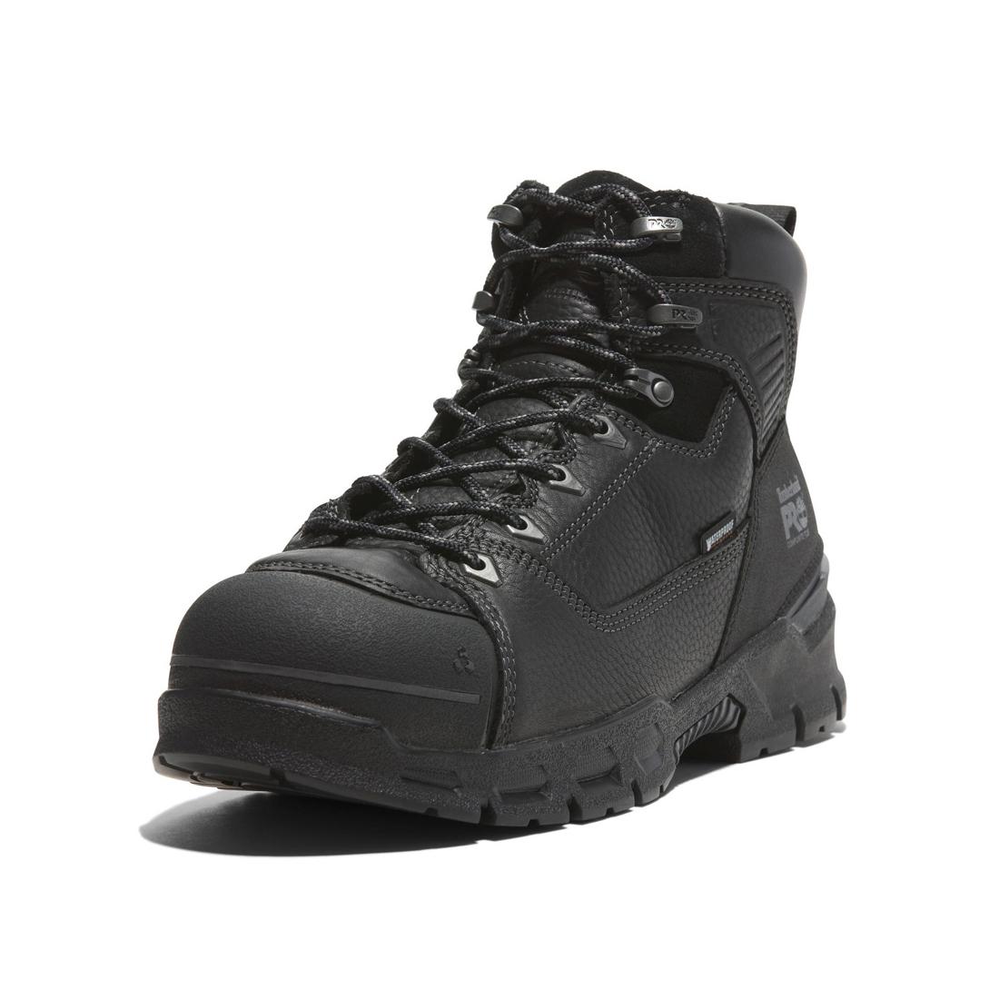Endurance EV 6-Inch Composite Toe Waterproof Work Boots for Men - Black Safety Shoes for Construction, Warehouse & Outdoor Work